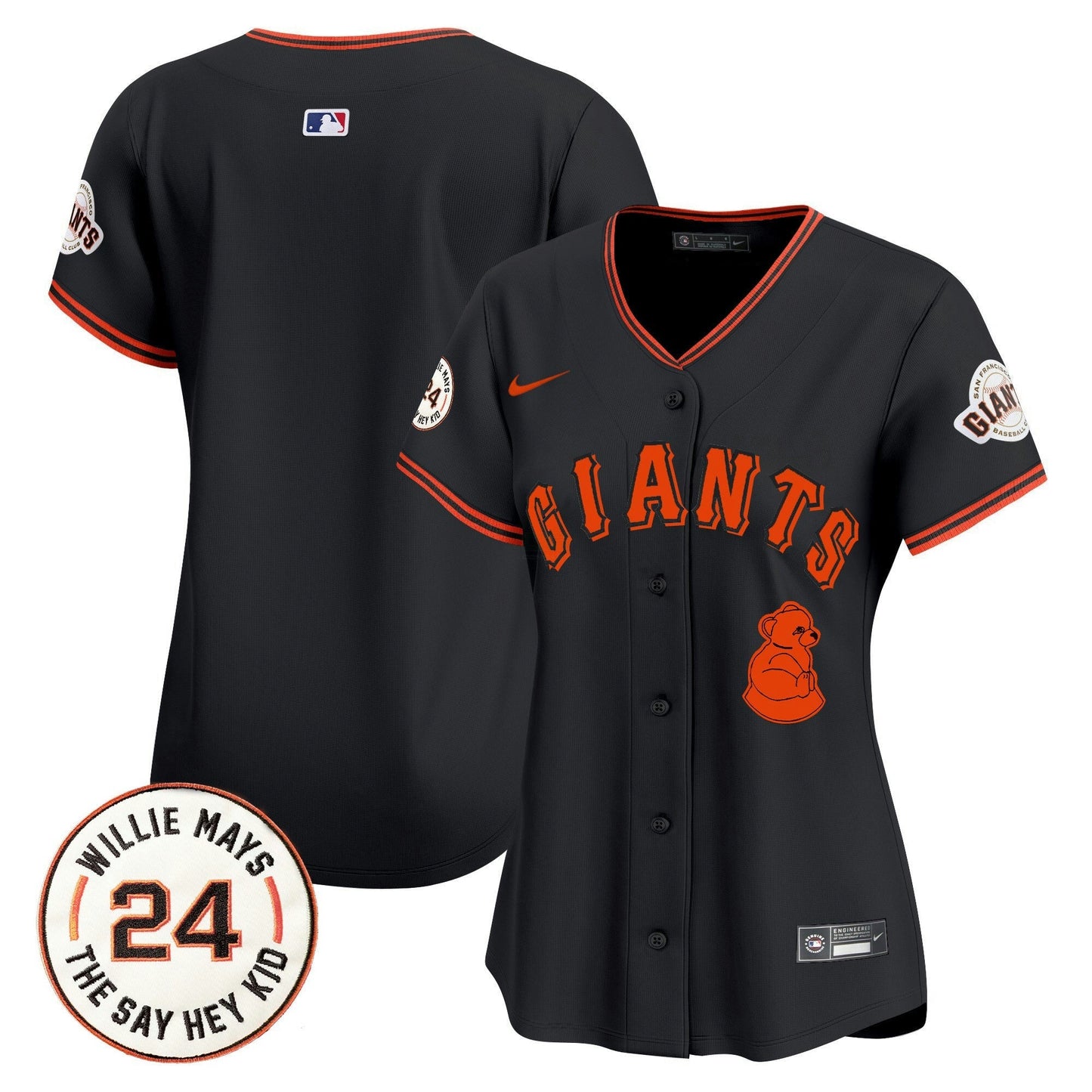 Camisa MLB Women’s San Francisco 2024 Willie Mays Patch Vapor Premier Limited Jersey V4