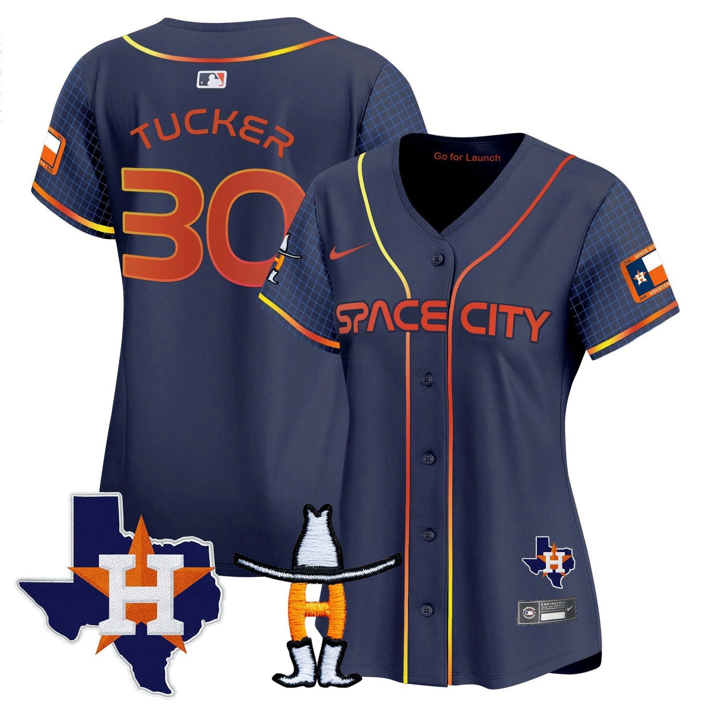 Camisa MLB Women’s Space City Texas Patch Vapor Premier Limited Jersey