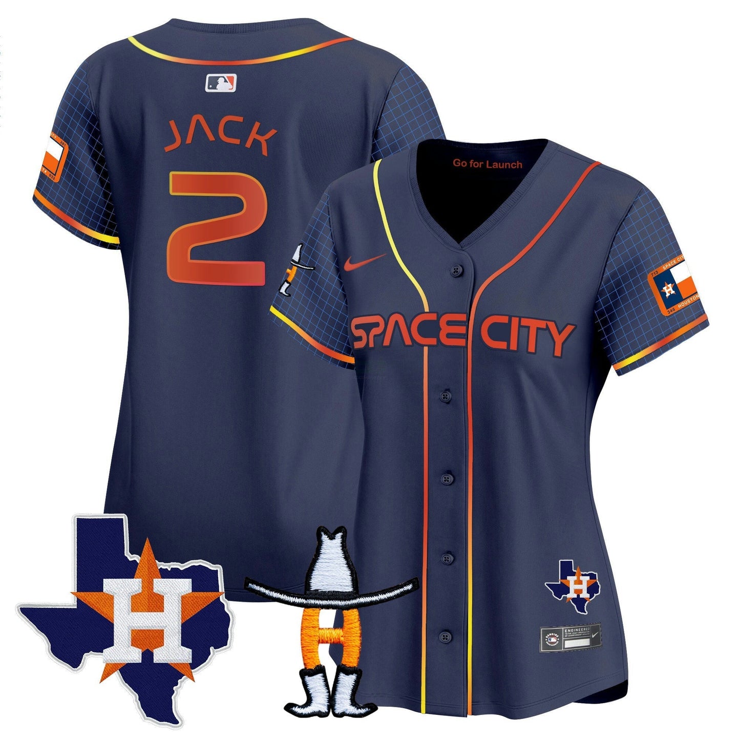 Camisa MLB Women’s Space City Texas Patch Vapor Premier Limited Jersey