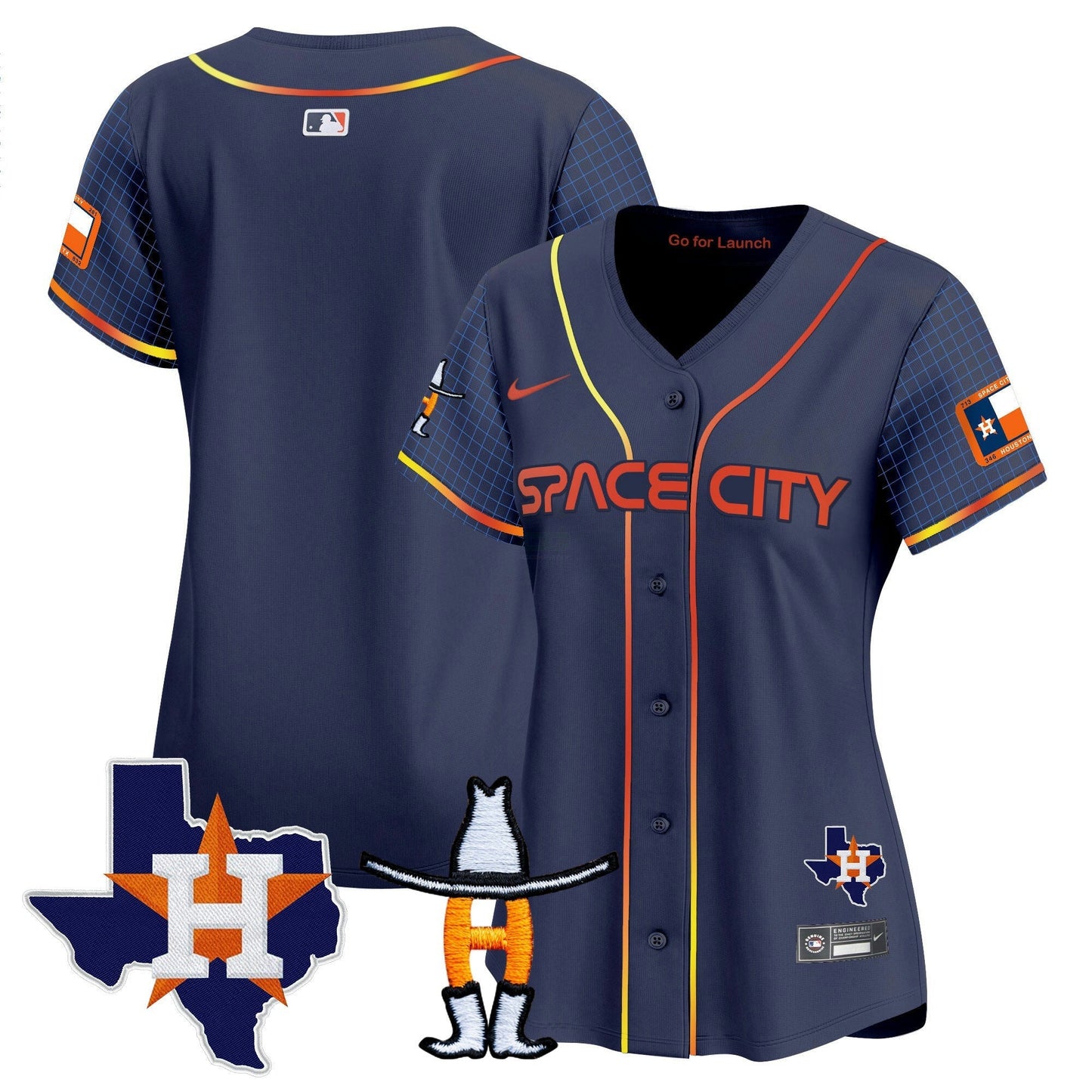 Camisa MLB Women’s Space City Texas Patch Vapor Premier Limited Jersey