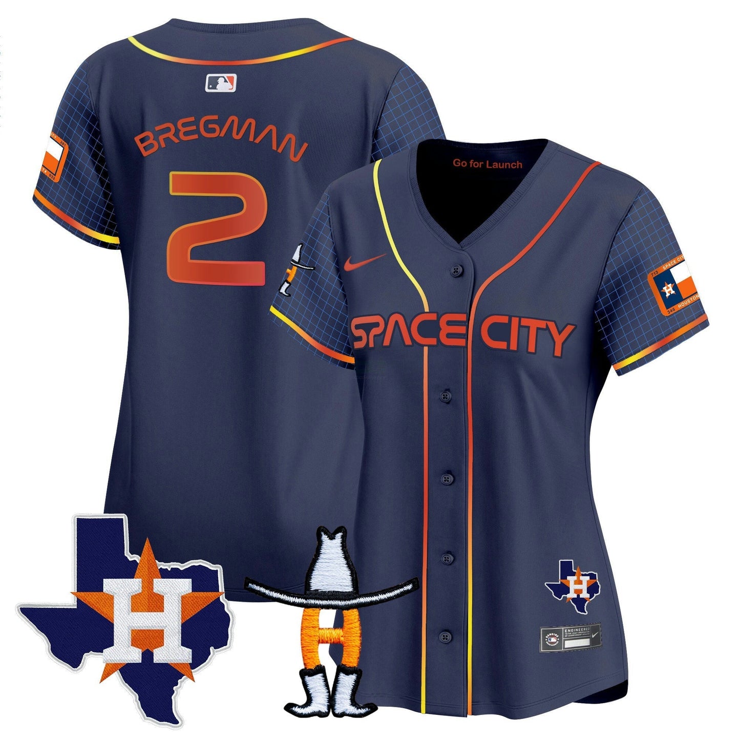 Camisa MLB Women’s Space City Texas Patch Vapor Premier Limited Jersey