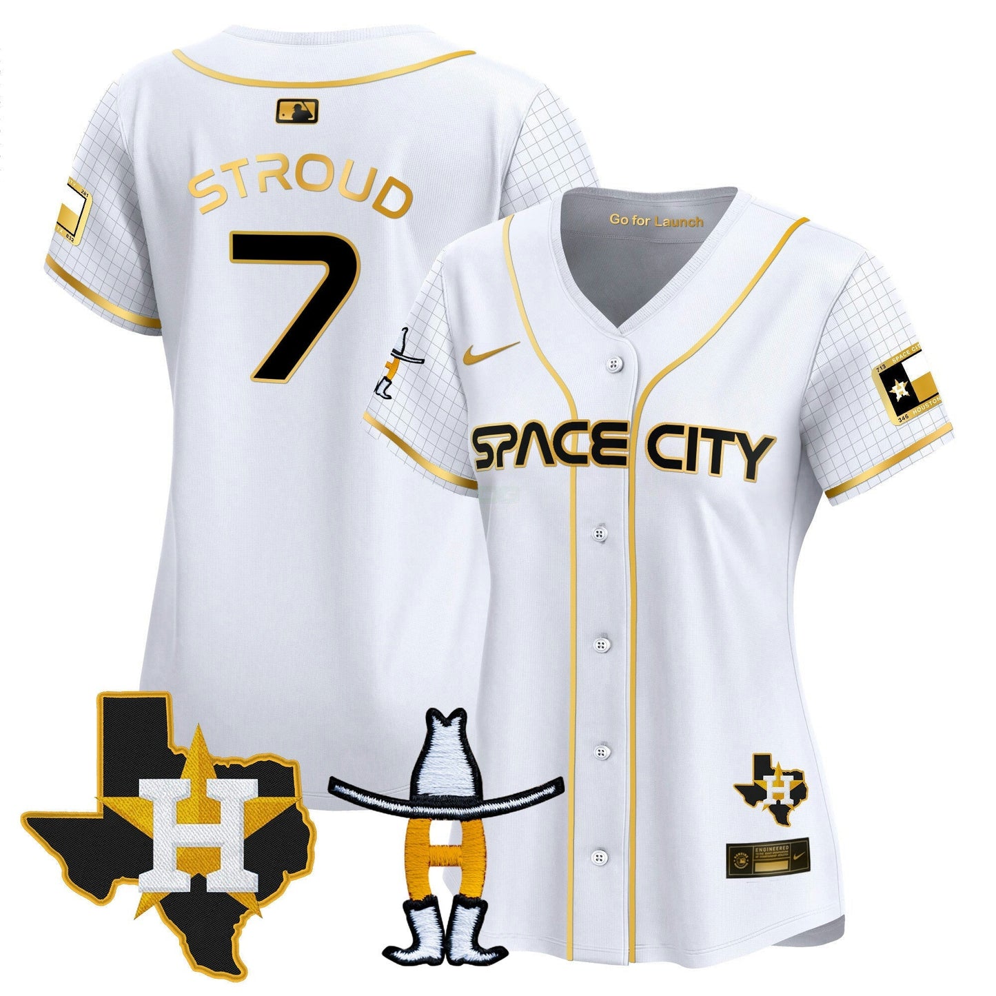 Camisa MLB Women’s Space City Texas Patch Vapor Premier Limited Jersey