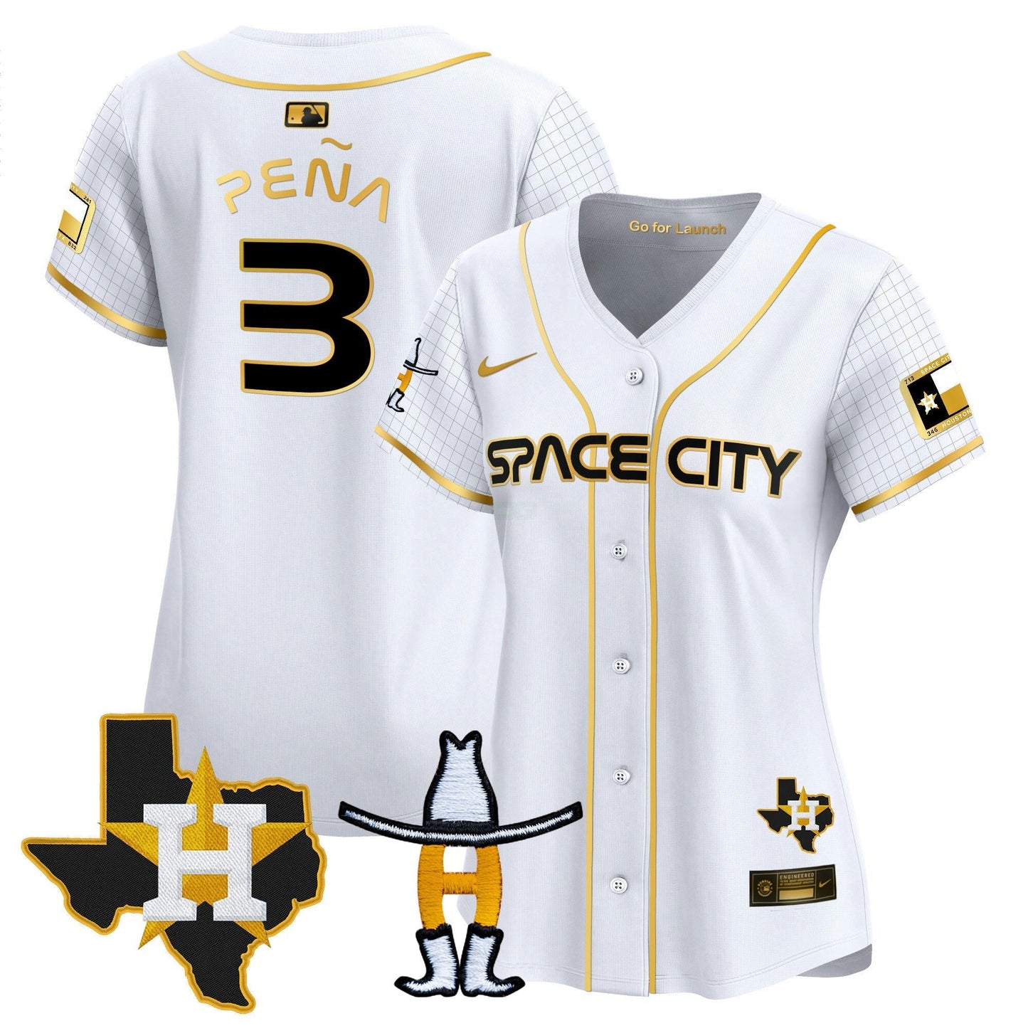 Camisa MLB Women’s Space City Texas Patch Vapor Premier Limited Jersey