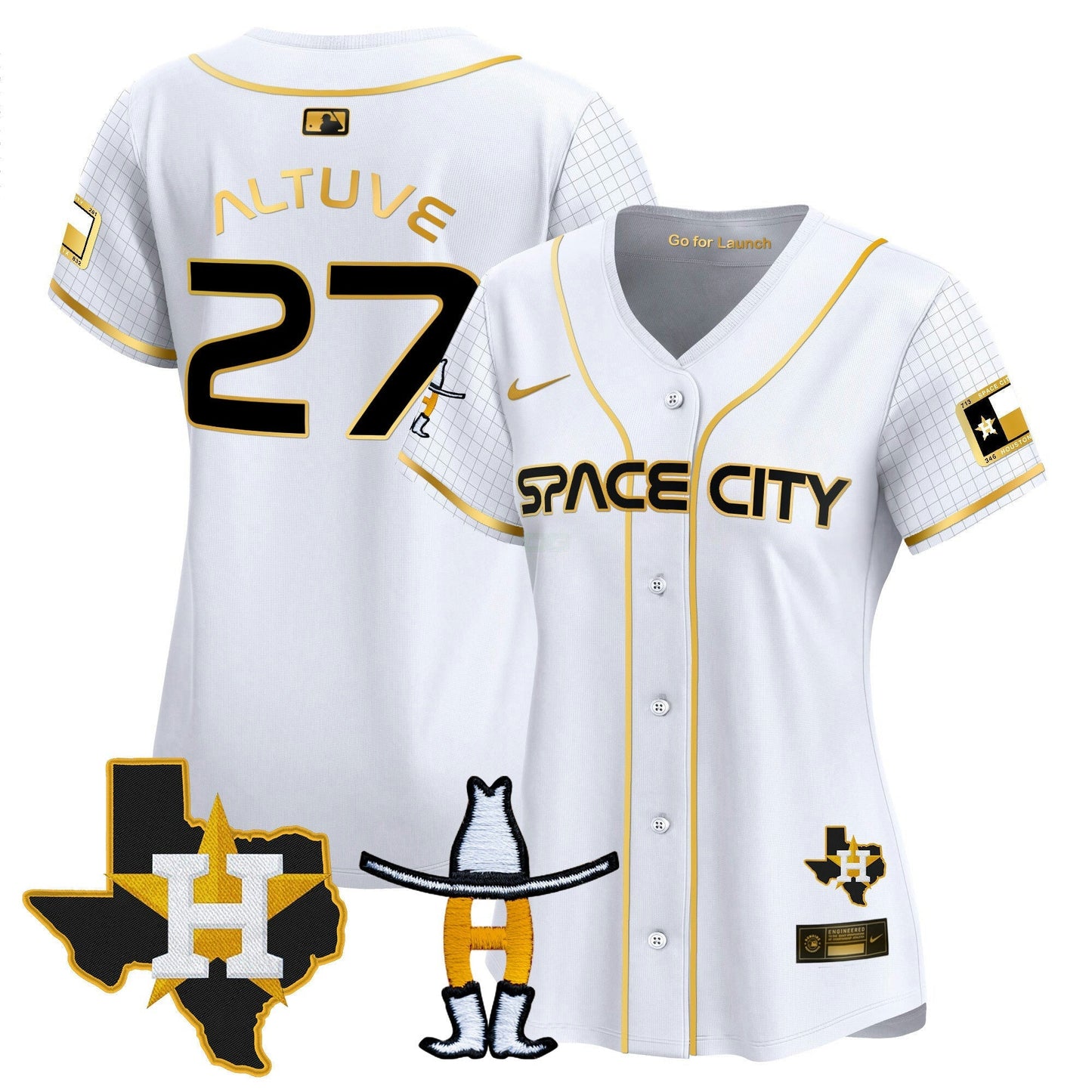 Camisa MLB Women’s Space City Texas Patch Vapor Premier Limited Jersey