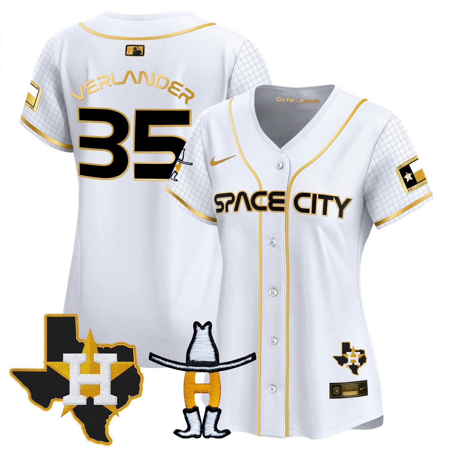 Camisa MLB Women’s Space City Texas Patch Vapor Premier Limited Jersey