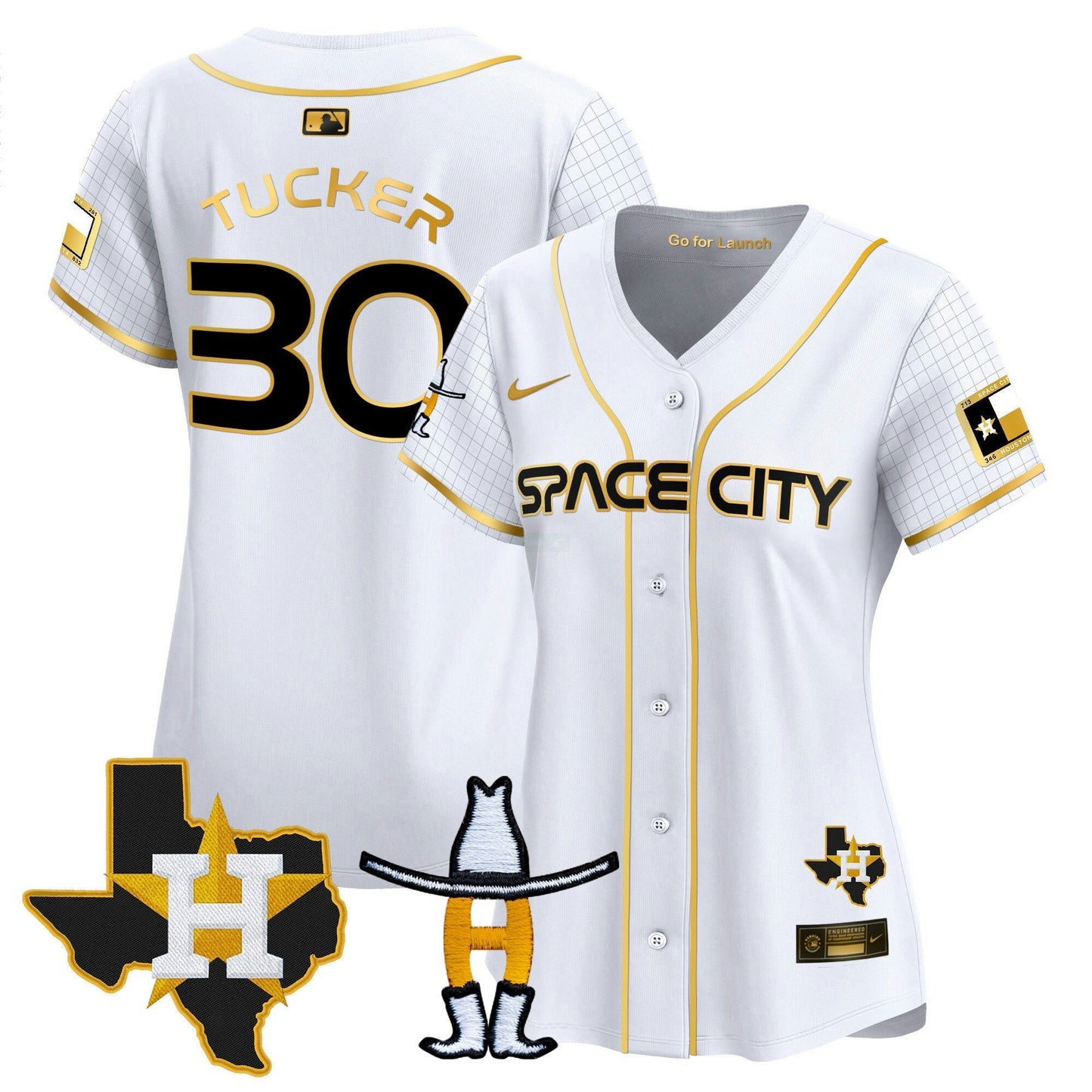 Camisa MLB Women’s Space City Texas Patch Vapor Premier Limited Jersey