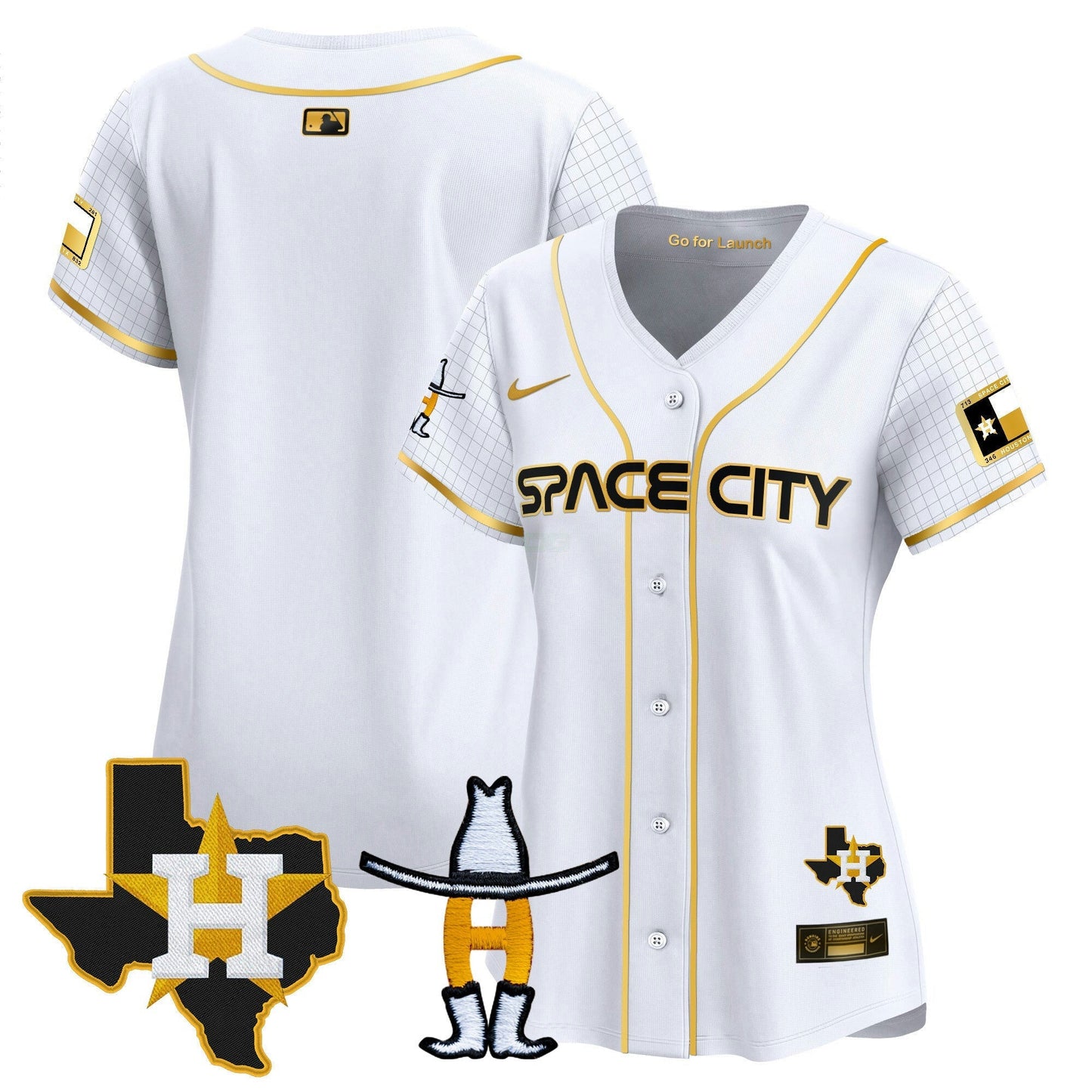 Camisa MLB Women’s Space City Texas Patch Vapor Premier Limited Jersey