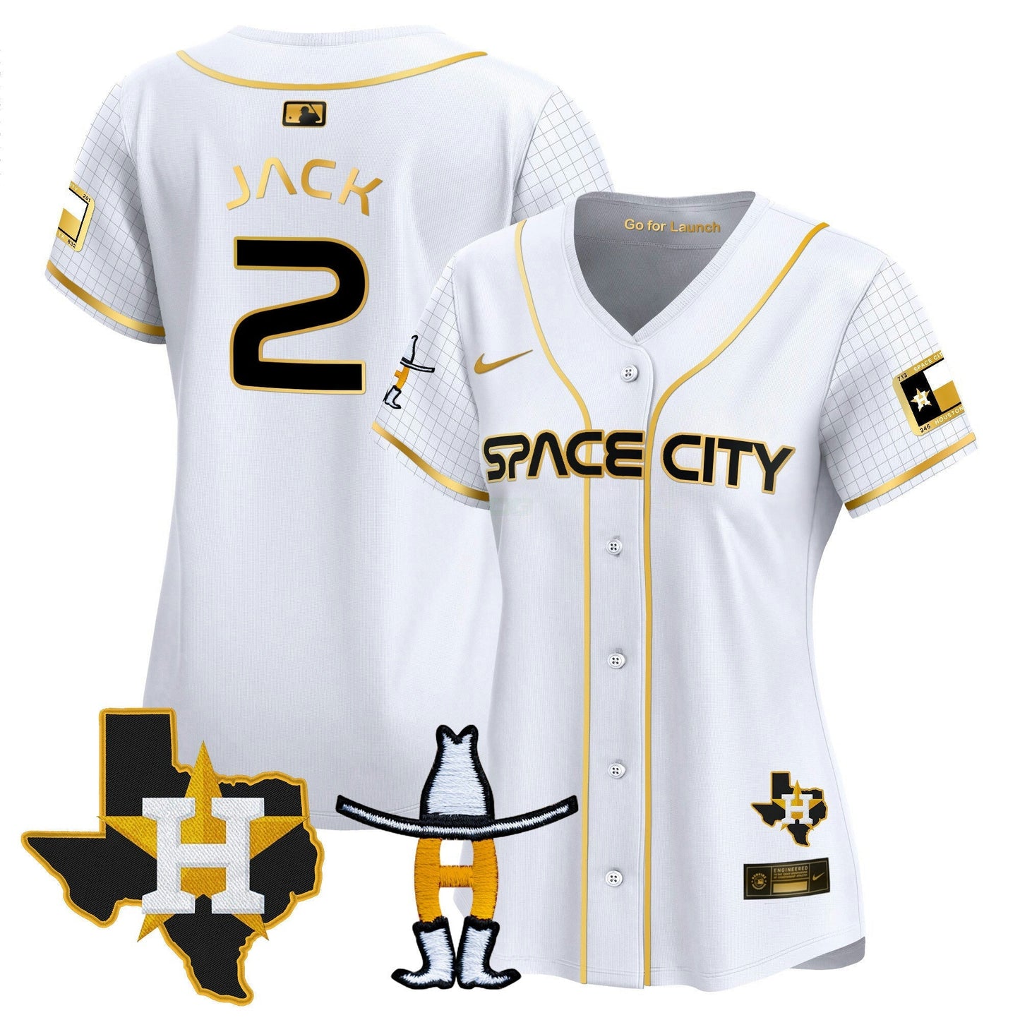 Camisa MLB Women’s Space City Texas Patch Vapor Premier Limited Jersey