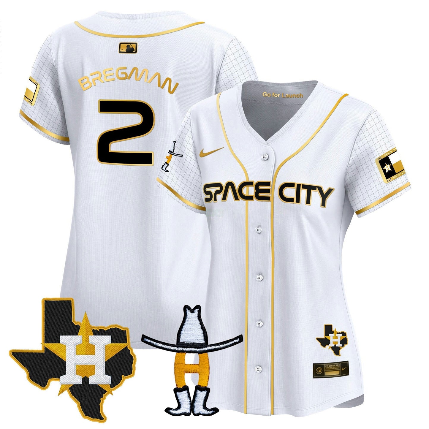 Camisa MLB Women’s Space City Texas Patch Vapor Premier Limited Jersey