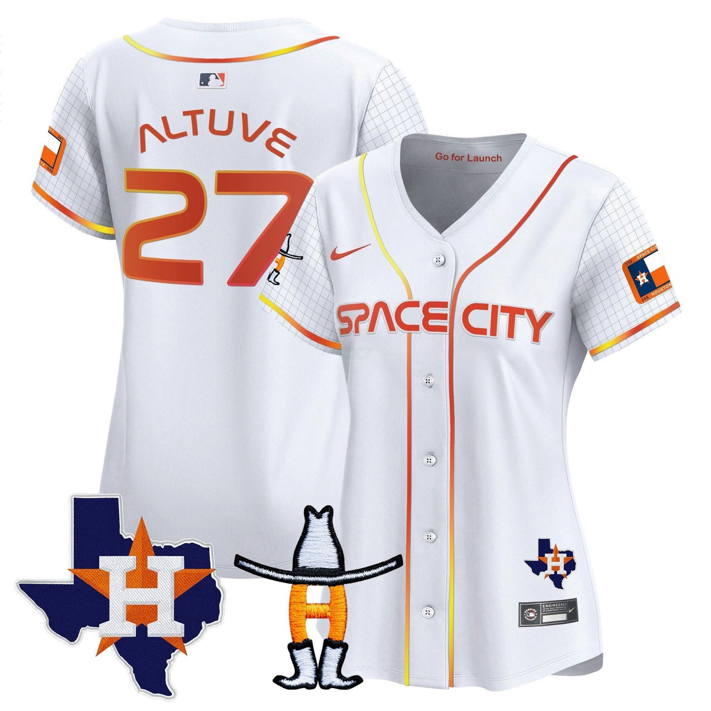 Camisa MLB Women’s Space City Texas Patch Vapor Premier Limited Jersey