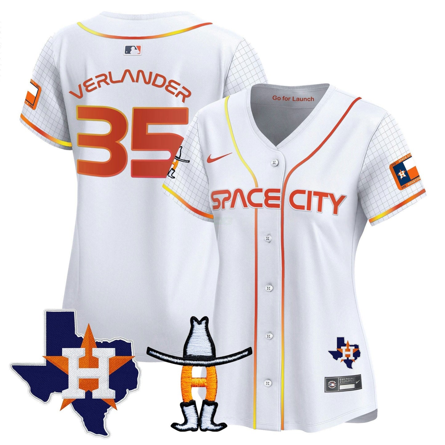 Camisa MLB Women’s Space City Texas Patch Vapor Premier Limited Jersey