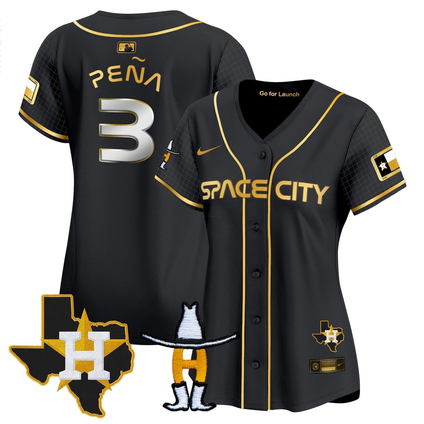 Camisa MLB Women’s Space City Texas Patch Vapor Premier Limited Jersey