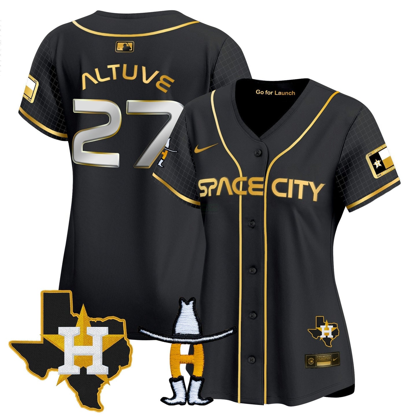 Camisa MLB Women’s Space City Texas Patch Vapor Premier Limited Jersey