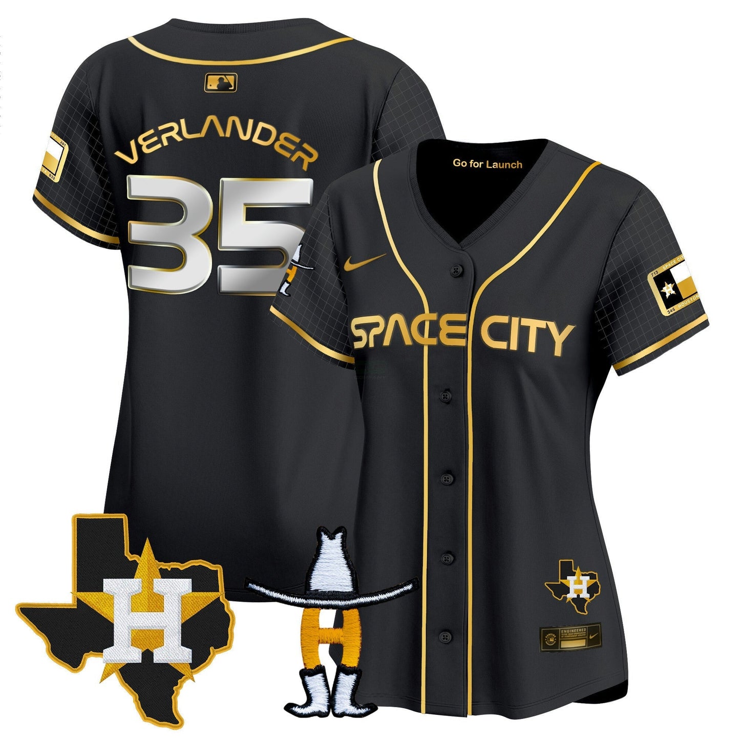 Camisa MLB Women’s Space City Texas Patch Vapor Premier Limited Jersey