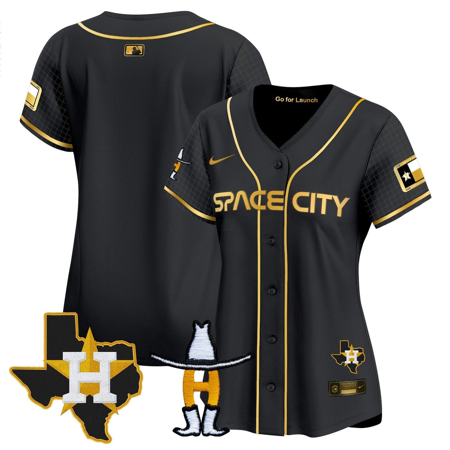 Camisa MLB Women’s Space City Texas Patch Vapor Premier Limited Jersey