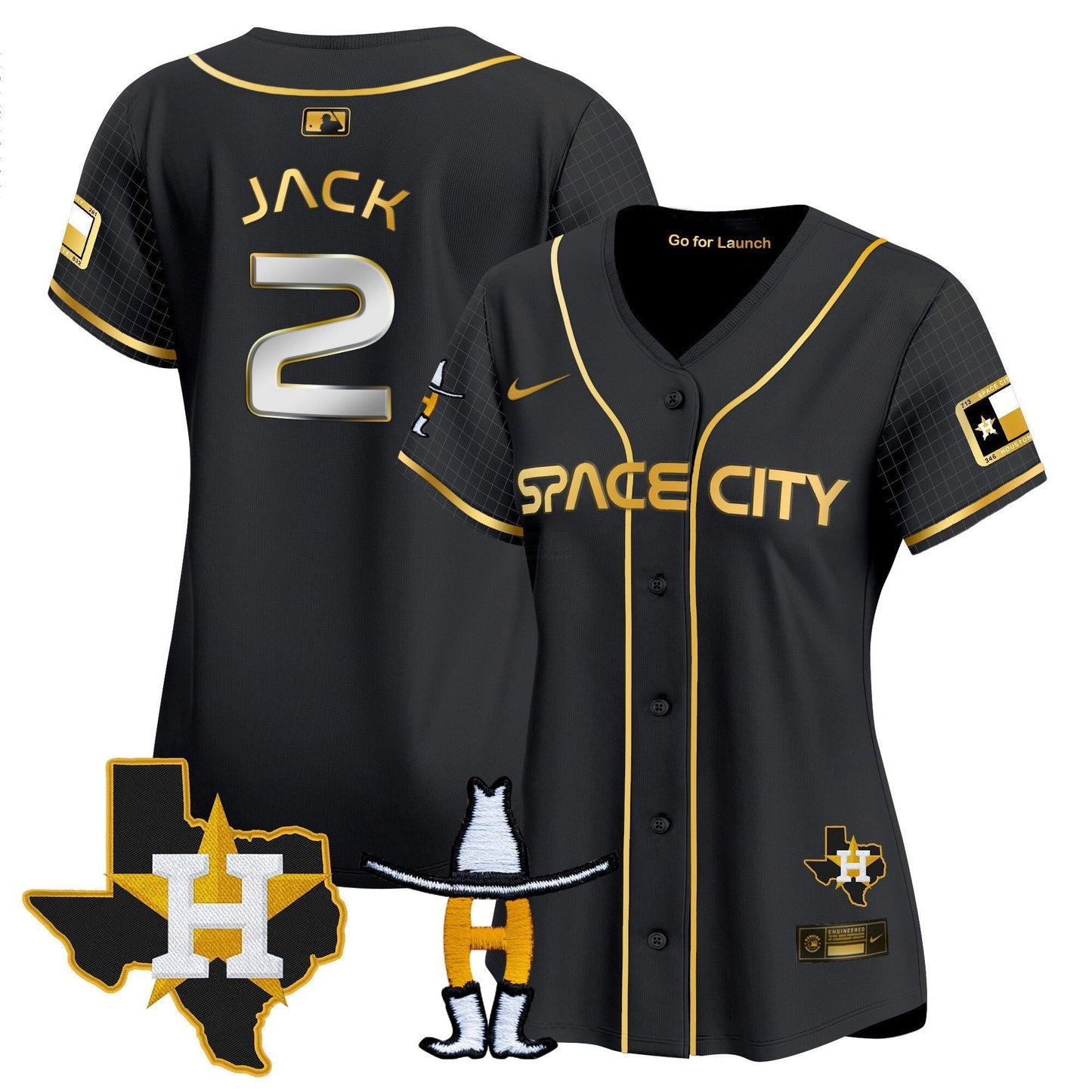 Camisa MLB Women’s Space City Texas Patch Vapor Premier Limited Jersey