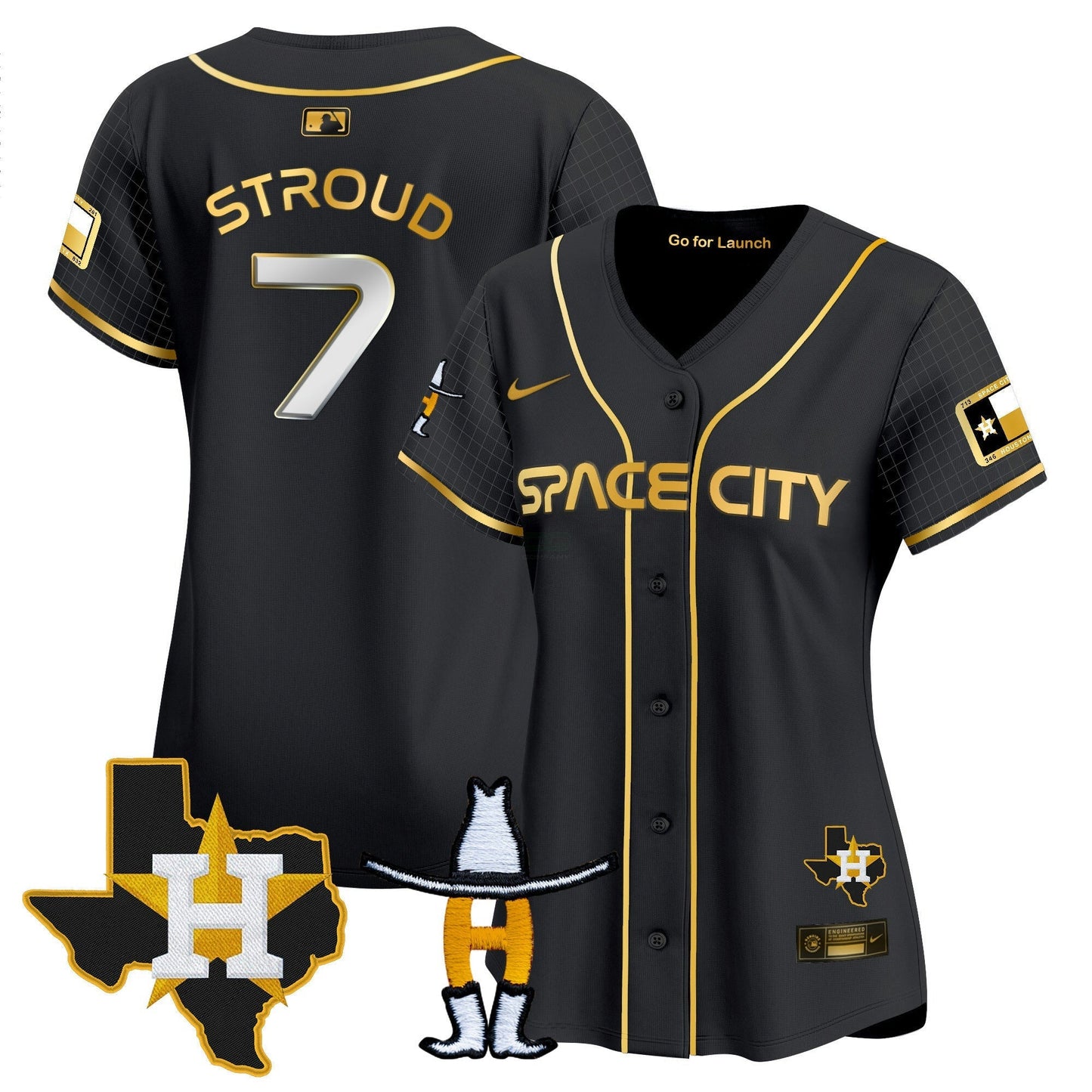 Camisa MLB Women’s Space City Texas Patch Vapor Premier Limited Jersey