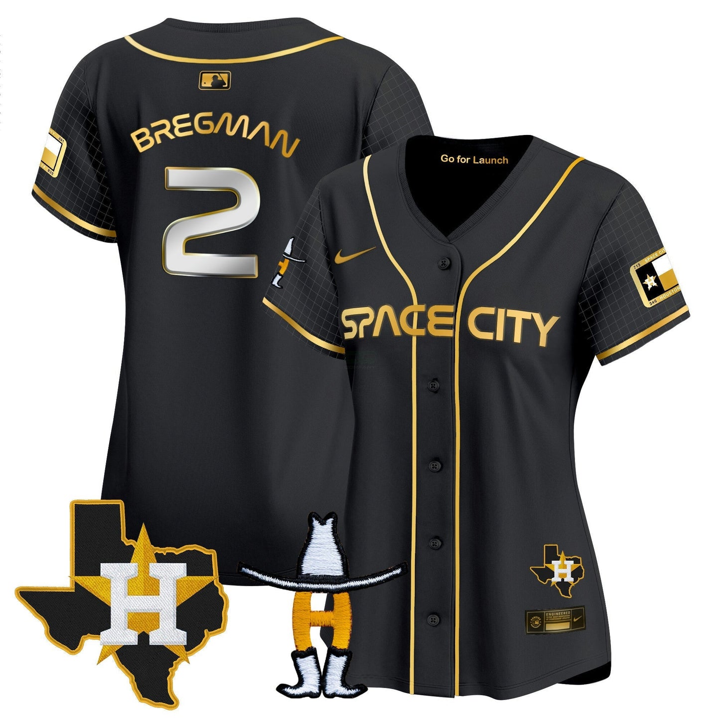 Camisa MLB Women’s Space City Texas Patch Vapor Premier Limited Jersey