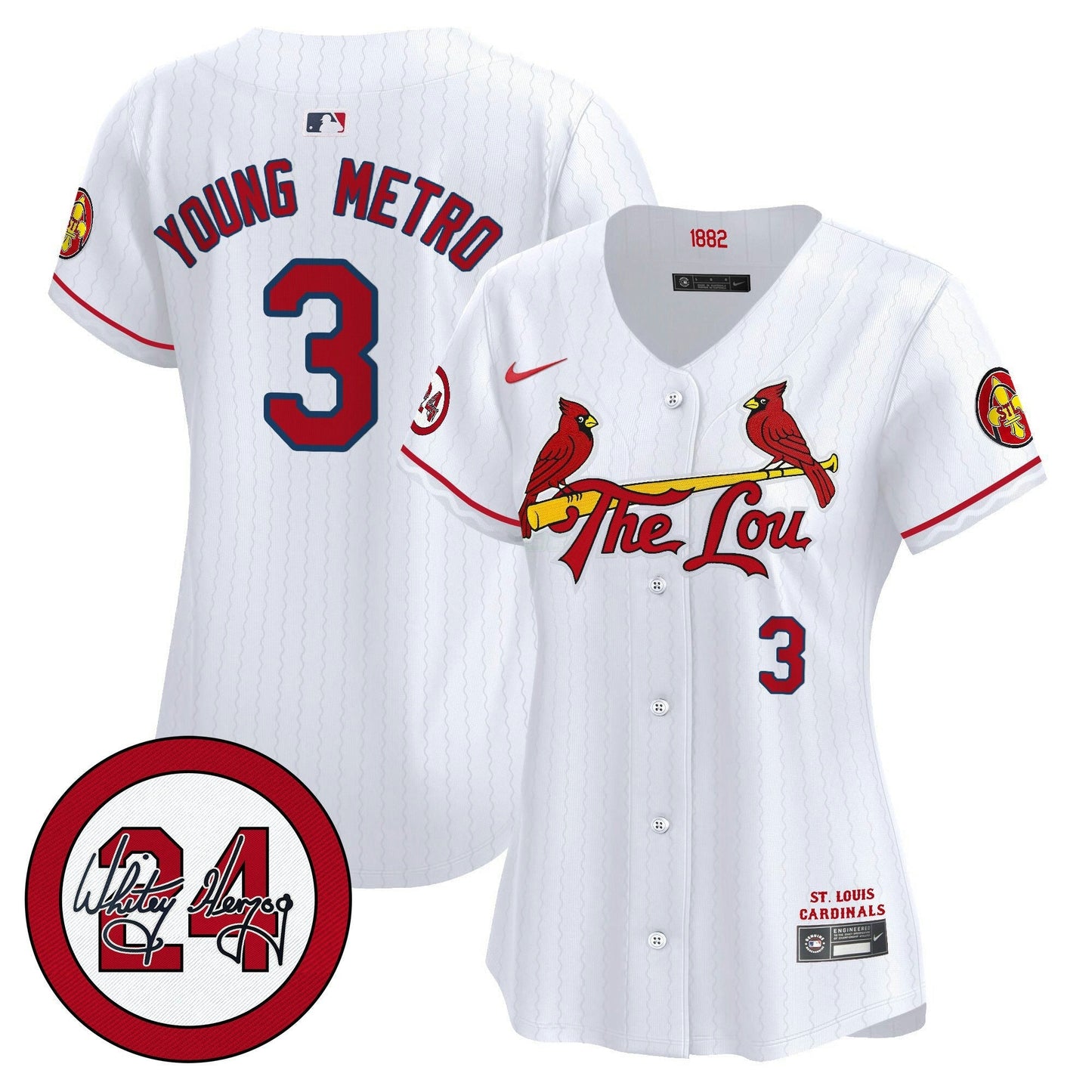 Camisa MLB Women’s St. Louis 2024 City Connect Whitey Herzog Patch Vapor Premier Limited Jersey