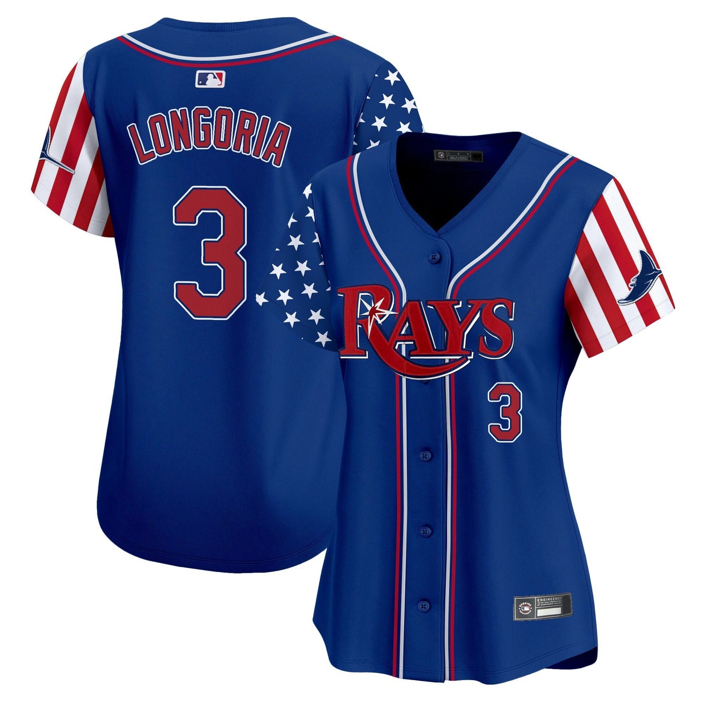 Camisa MLB Women’s Tampa Bay 2025 Independence Day Vapor Premier Limited Jersey