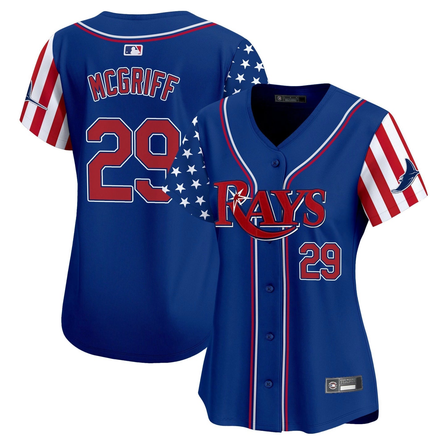 Camisa MLB Women’s Tampa Bay 2025 Independence Day Vapor Premier Limited Jersey
