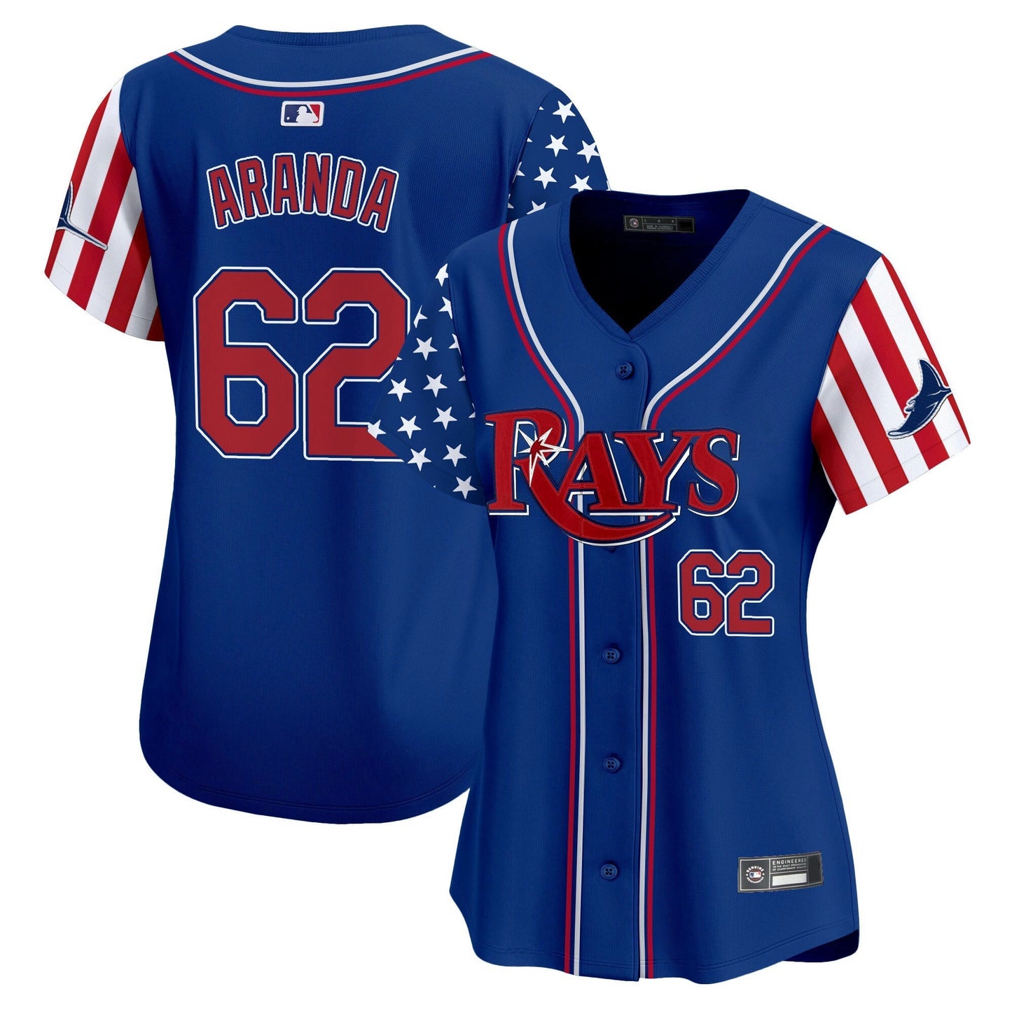 Camisa MLB Women’s Tampa Bay 2025 Independence Day Vapor Premier Limited Jersey