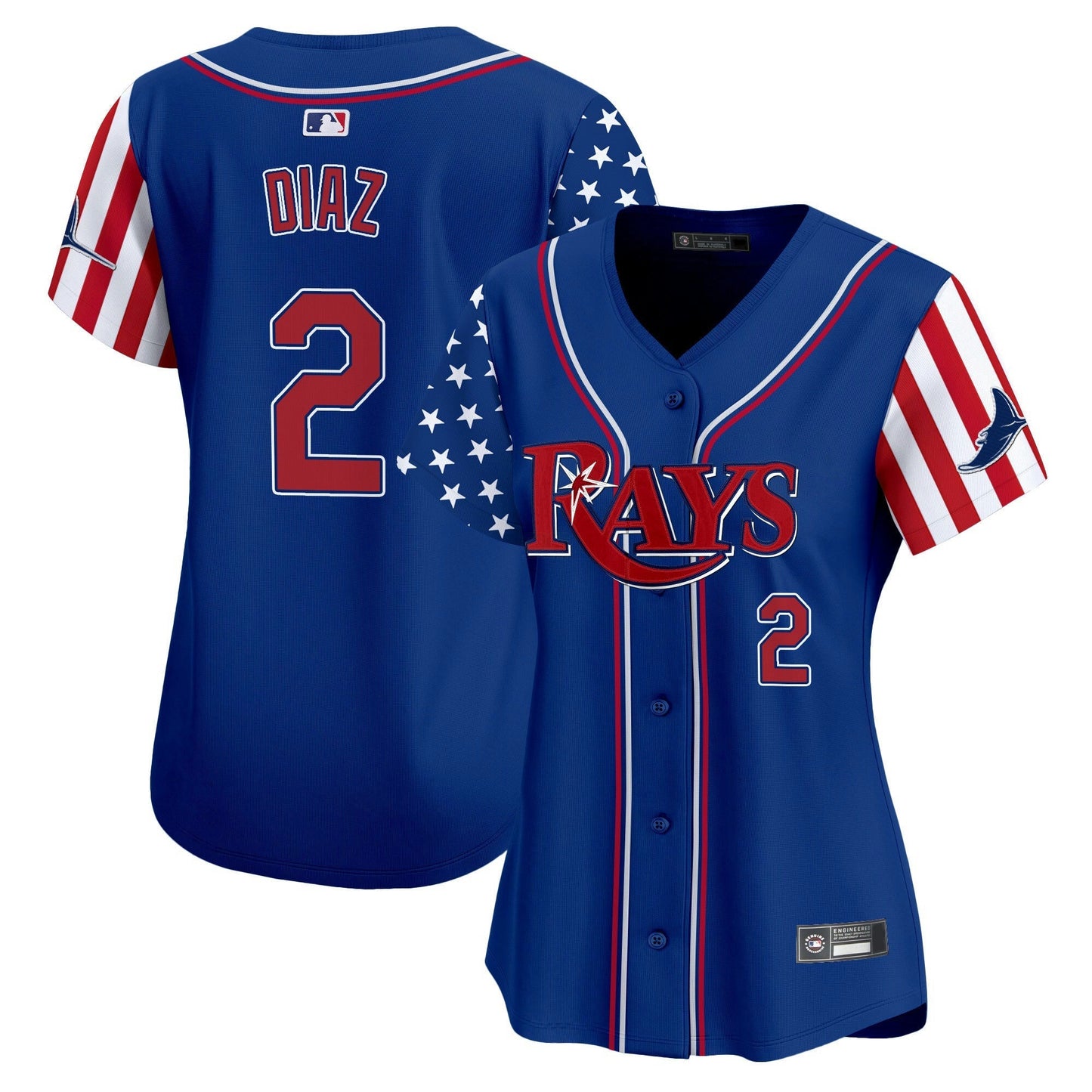 Camisa MLB Women’s Tampa Bay 2025 Independence Day Vapor Premier Limited Jersey