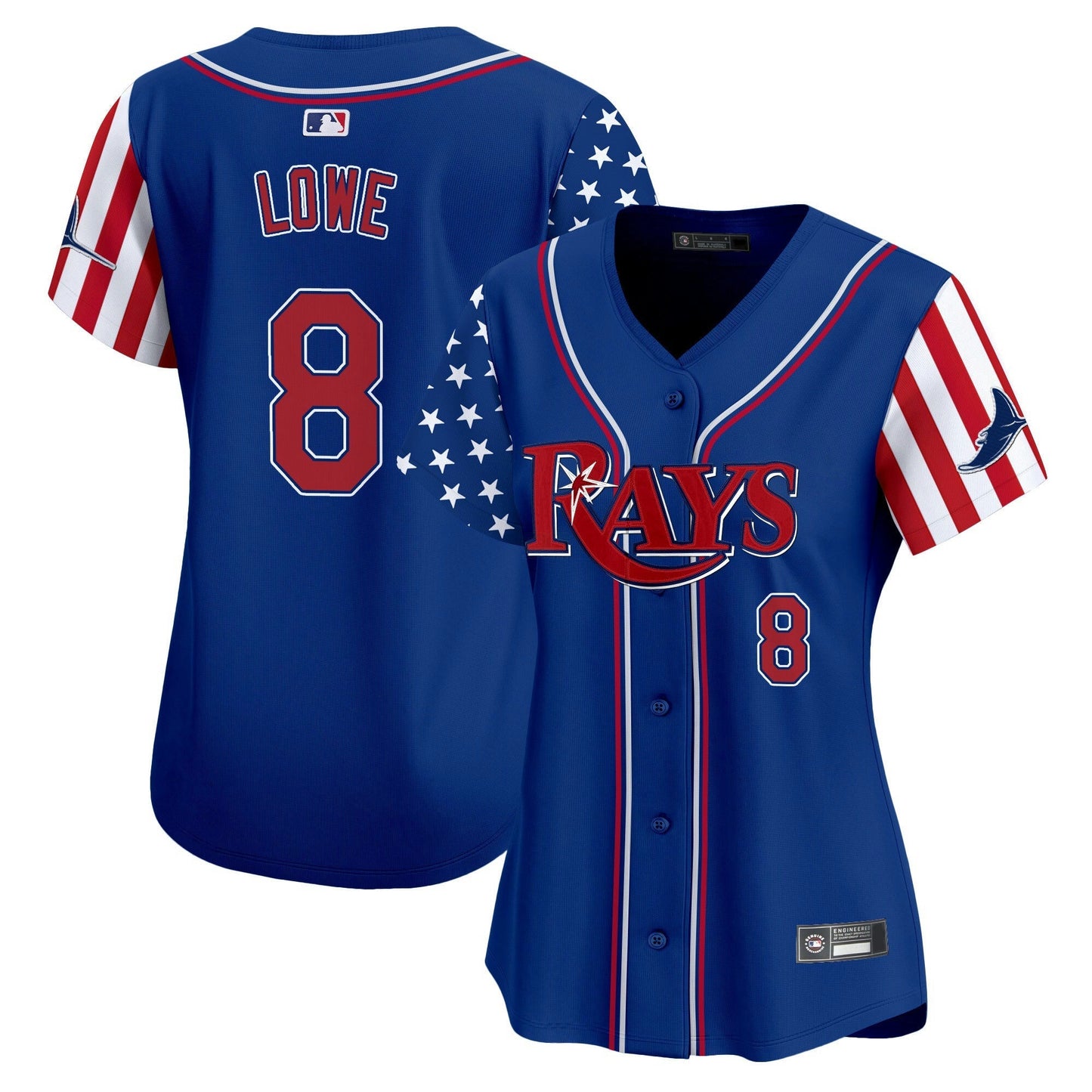 Camisa MLB Women’s Tampa Bay 2025 Independence Day Vapor Premier Limited Jersey