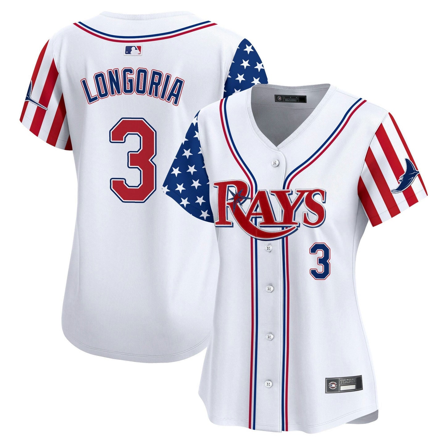 Camisa MLB Women’s Tampa Bay 2025 Independence Day Vapor Premier Limited Jersey