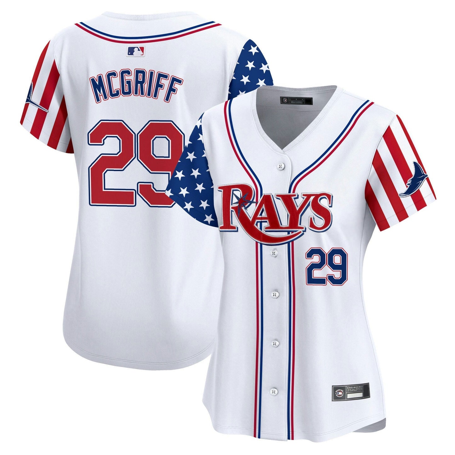 Camisa MLB Women’s Tampa Bay 2025 Independence Day Vapor Premier Limited Jersey