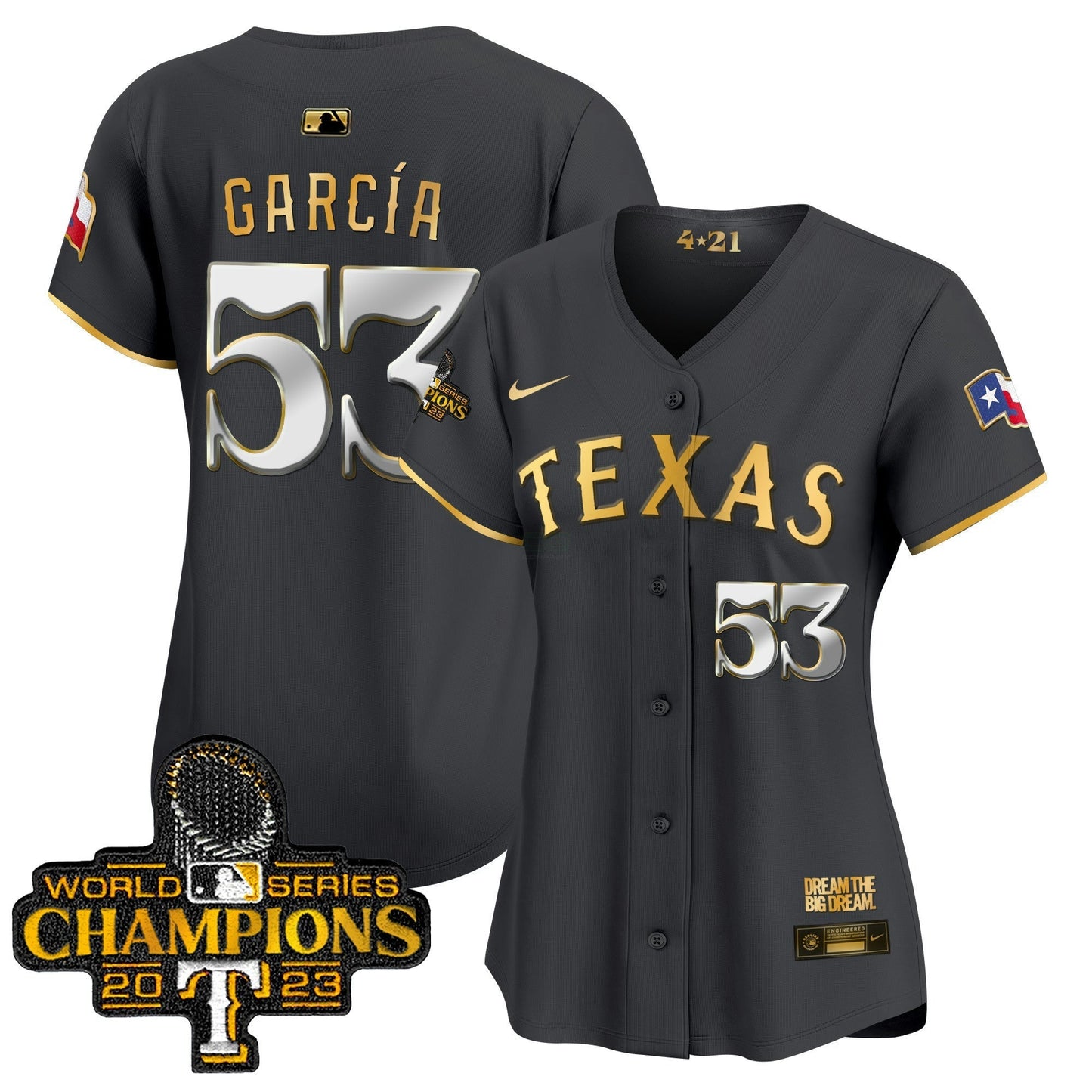 Camisa MLB Women’s Texas 2023 World Series Champions City Connect Vapor Premier Limited Jersey