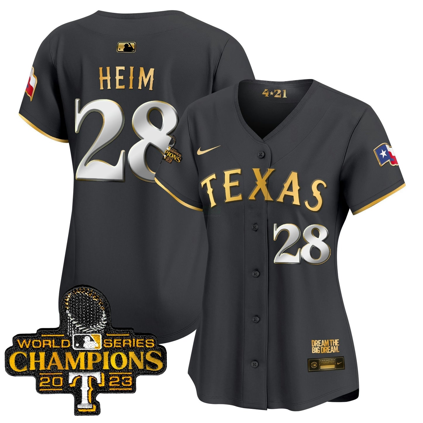 Camisa MLB Women’s Texas 2023 World Series Champions City Connect Vapor Premier Limited Jersey