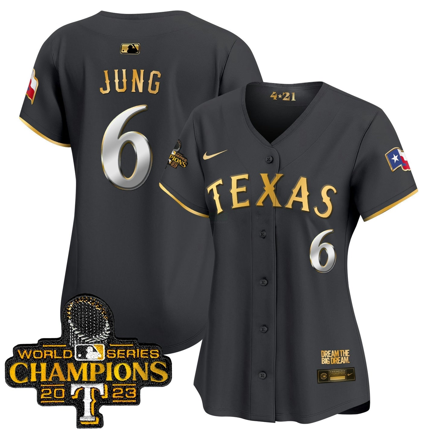 Camisa MLB Women’s Texas 2023 World Series Champions City Connect Vapor Premier Limited Jersey