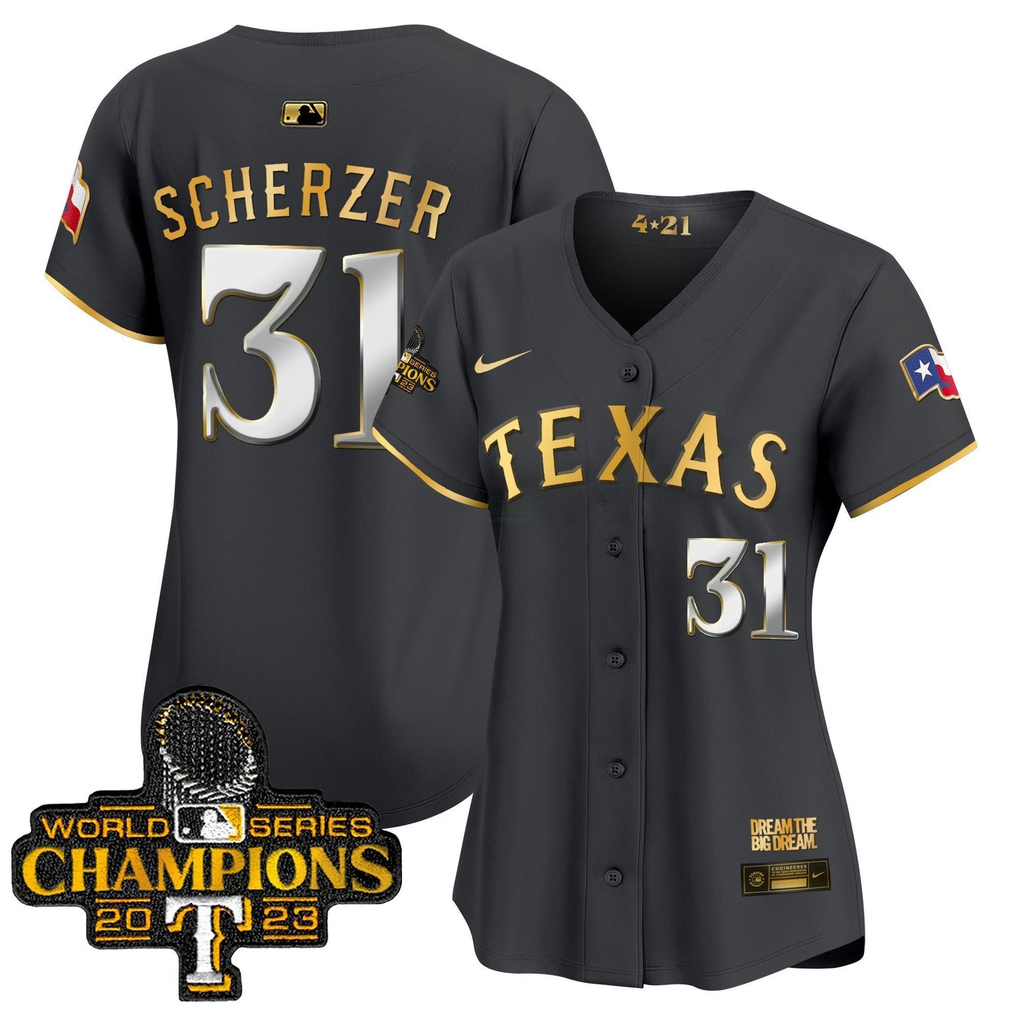 Camisa MLB Women’s Texas 2023 World Series Champions City Connect Vapor Premier Limited Jersey