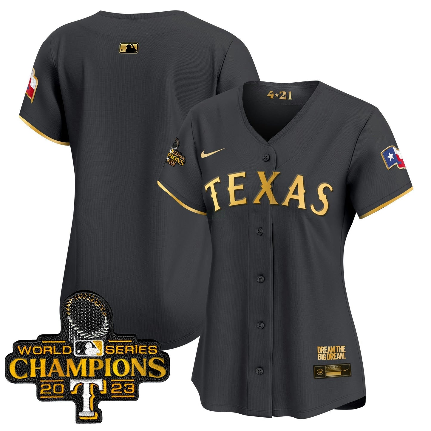Camisa MLB Women’s Texas 2023 World Series Champions City Connect Vapor Premier Limited Jersey
