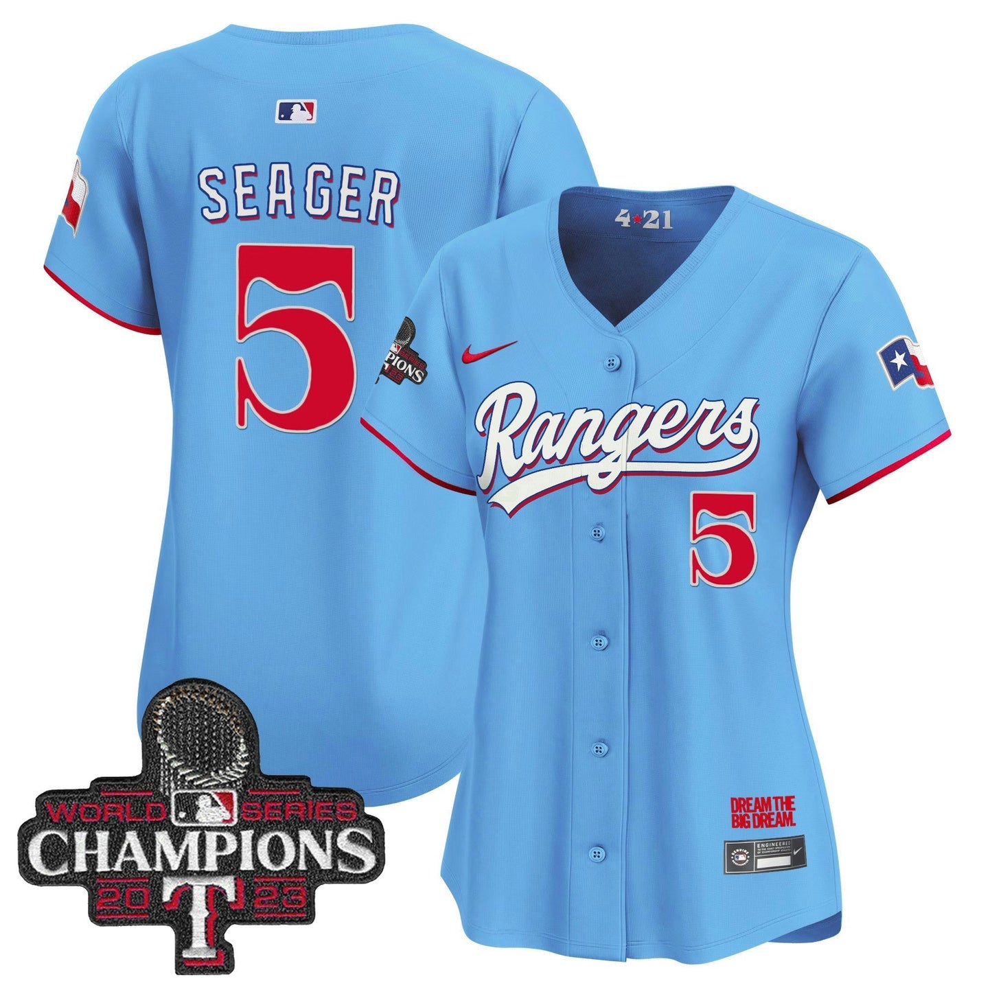 Camisa MLB Women’s Texas 2023 World Series Champions City Connect Vapor Premier Limited Jersey