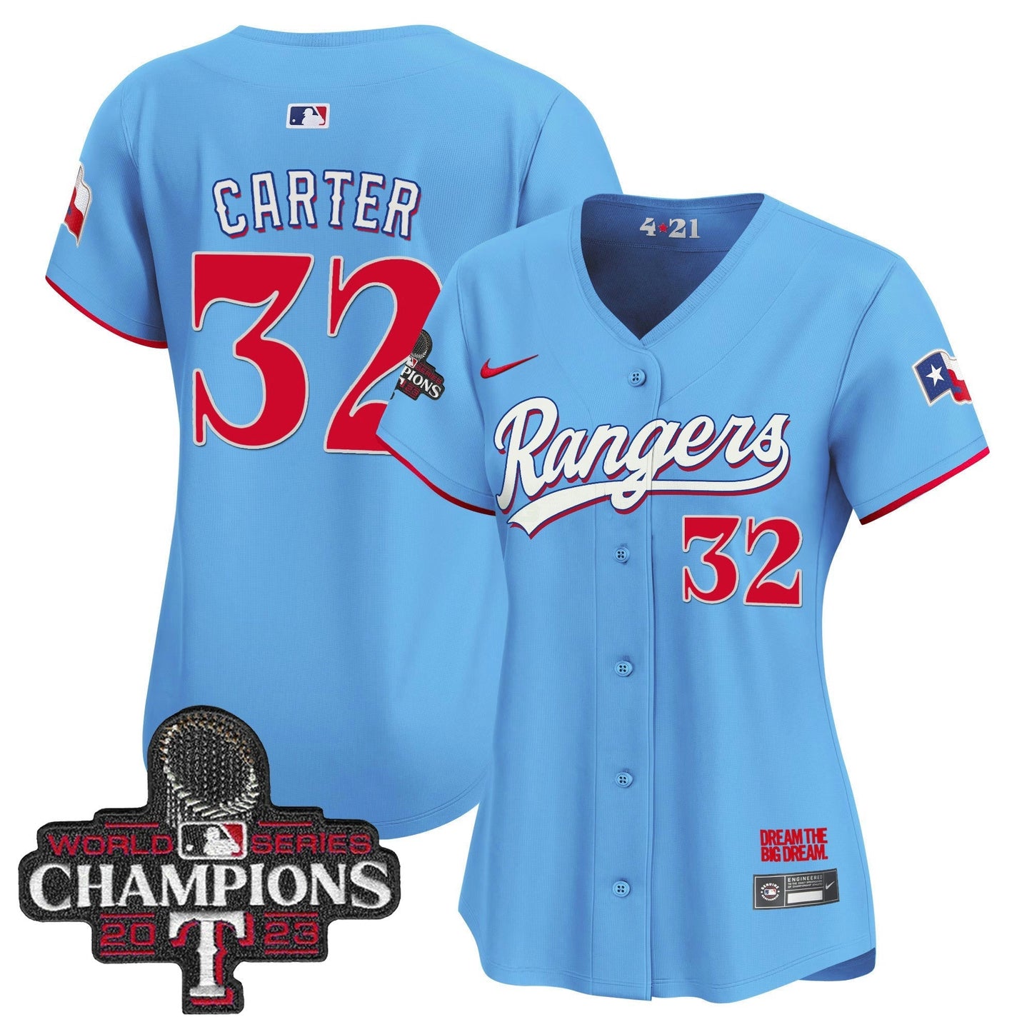 Camisa MLB Women’s Texas 2023 World Series Champions City Connect Vapor Premier Limited Jersey