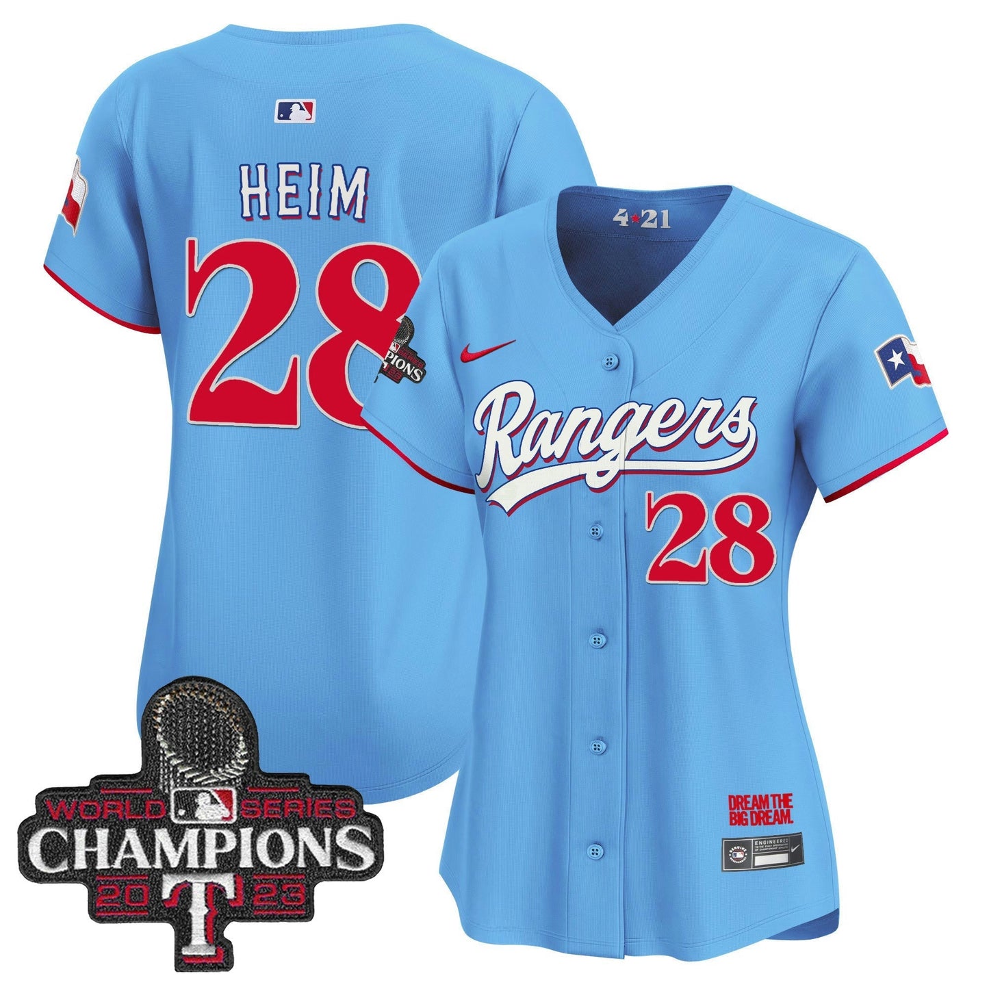 Camisa MLB Women’s Texas 2023 World Series Champions City Connect Vapor Premier Limited Jersey