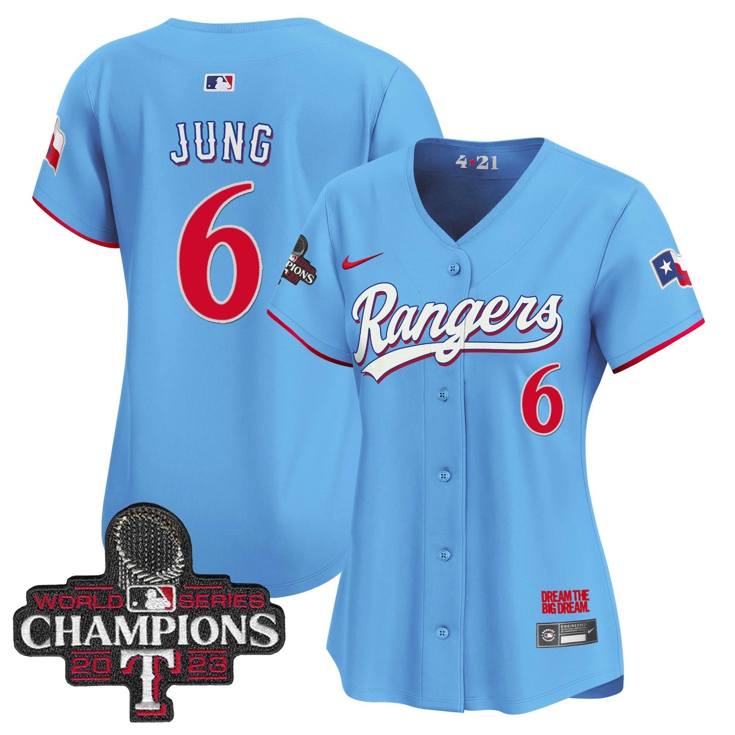 Camisa MLB Women’s Texas 2023 World Series Champions City Connect Vapor Premier Limited Jersey