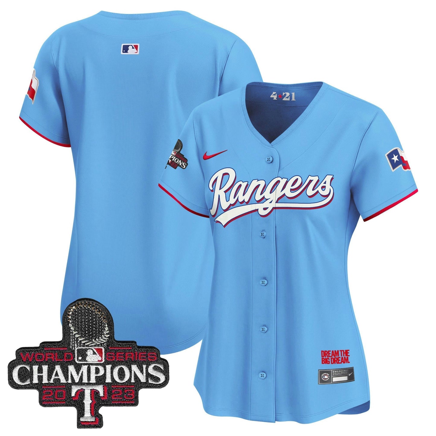 Camisa MLB Women’s Texas 2023 World Series Champions City Connect Vapor Premier Limited Jersey