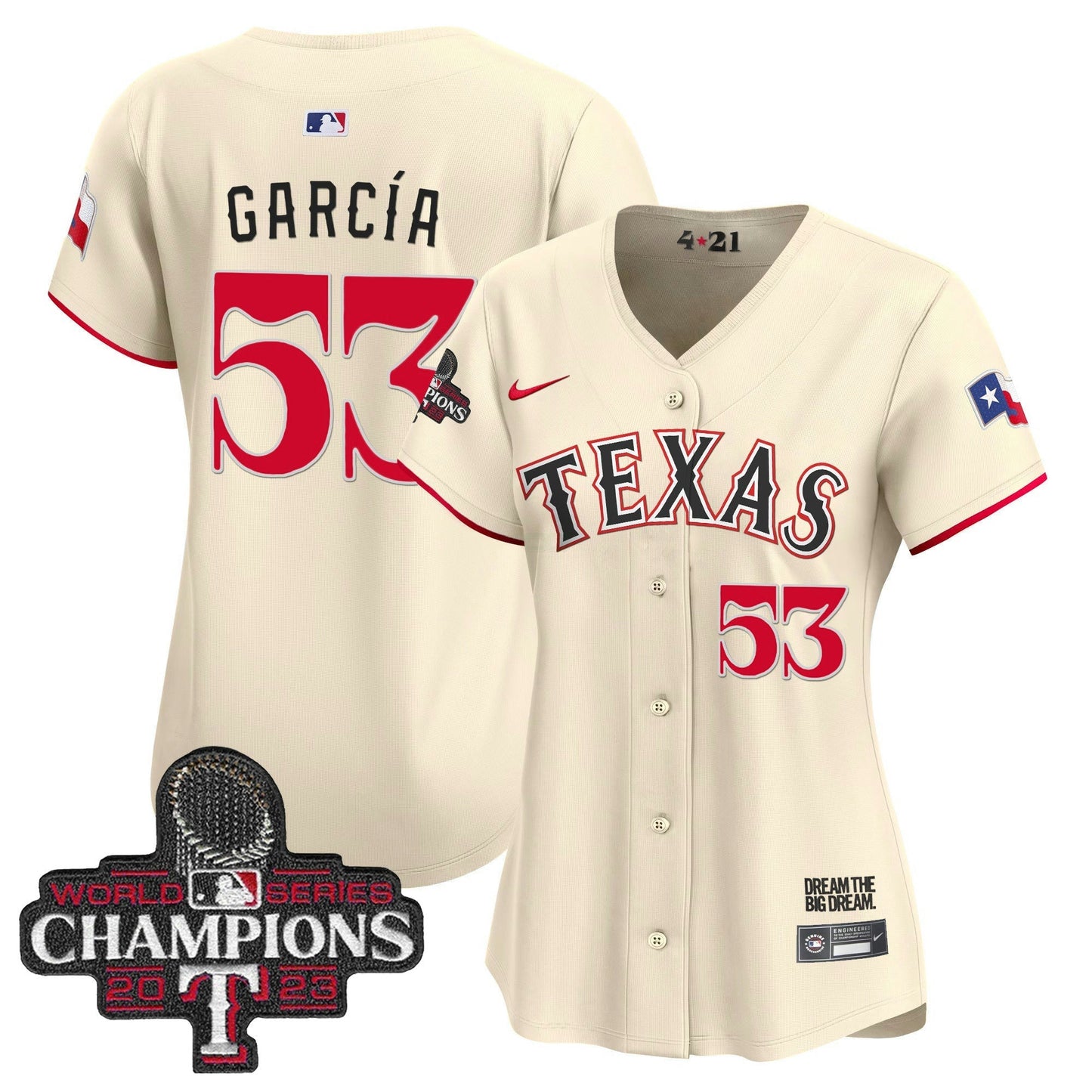 Camisa MLB Women’s Texas 2023 World Series Champions City Connect Vapor Premier Limited Jersey