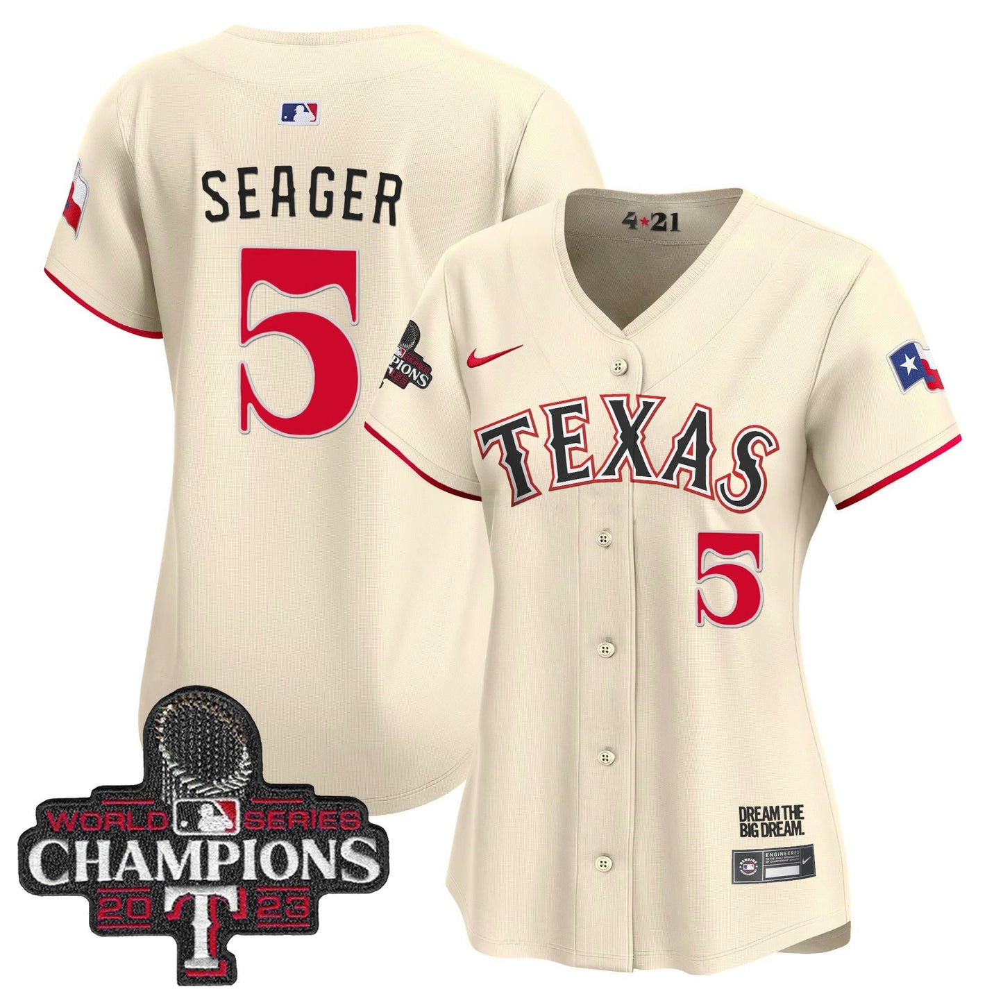 Camisa MLB Women’s Texas 2023 World Series Champions City Connect Vapor Premier Limited Jersey