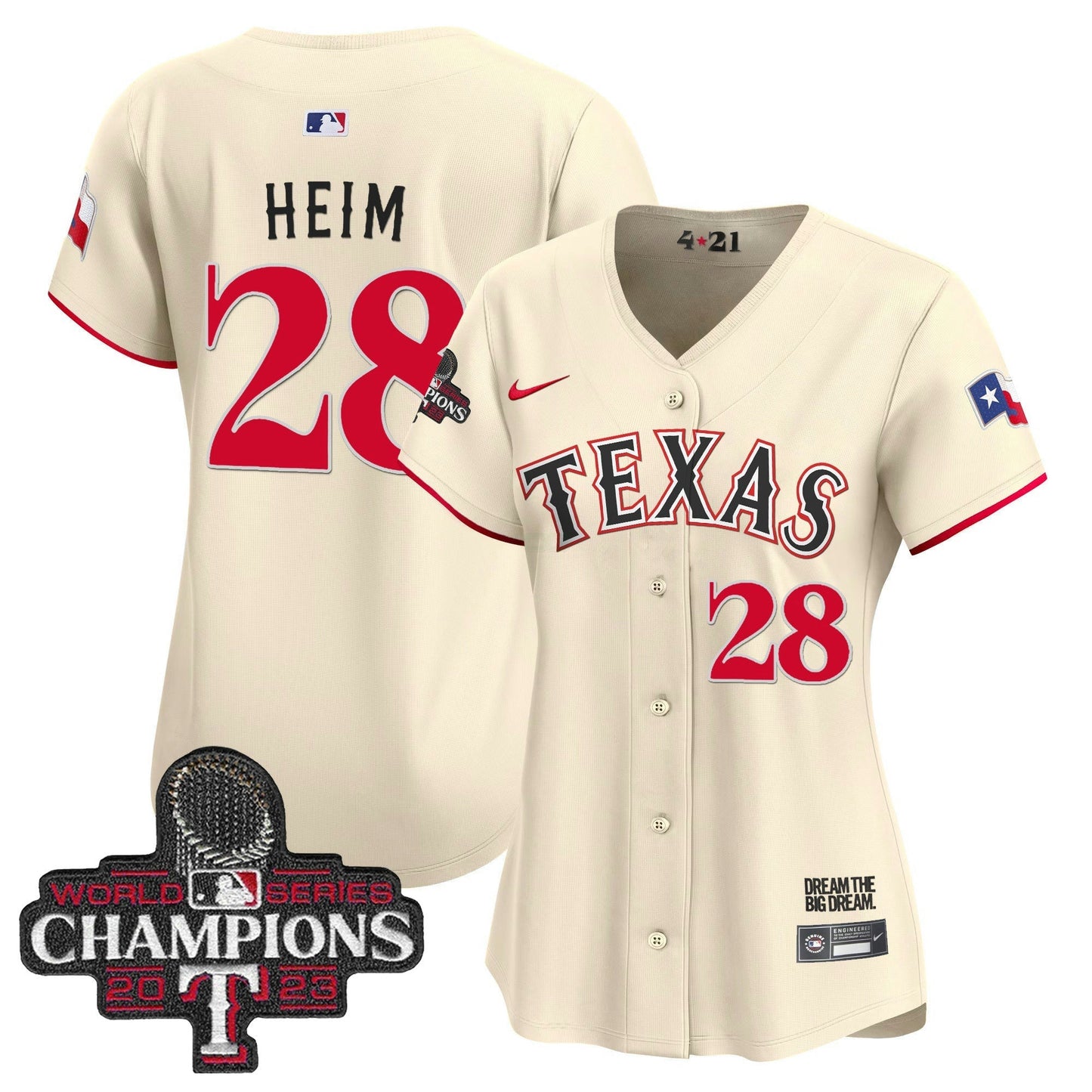 Camisa MLB Women’s Texas 2023 World Series Champions City Connect Vapor Premier Limited Jersey