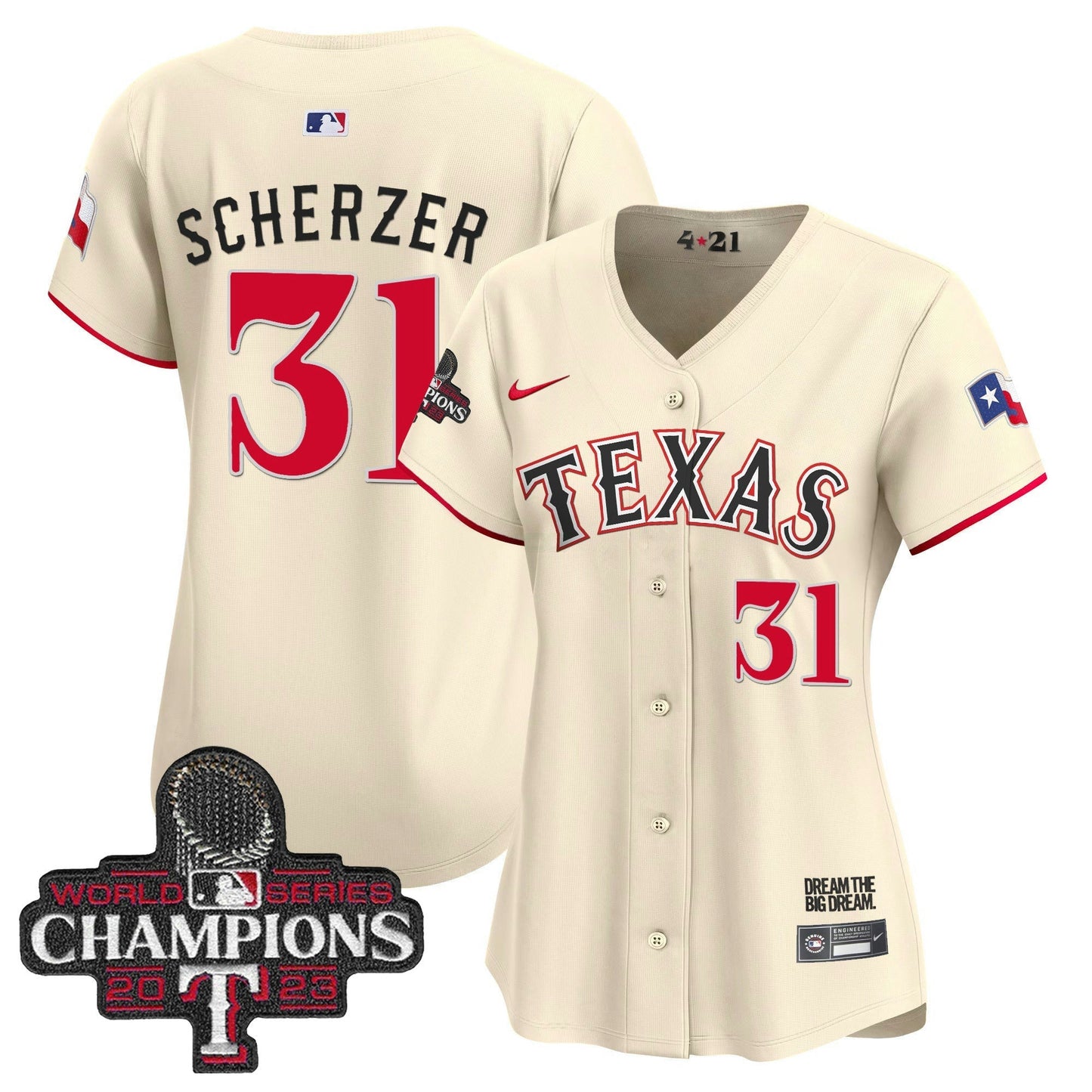 Camisa MLB Women’s Texas 2023 World Series Champions City Connect Vapor Premier Limited Jersey
