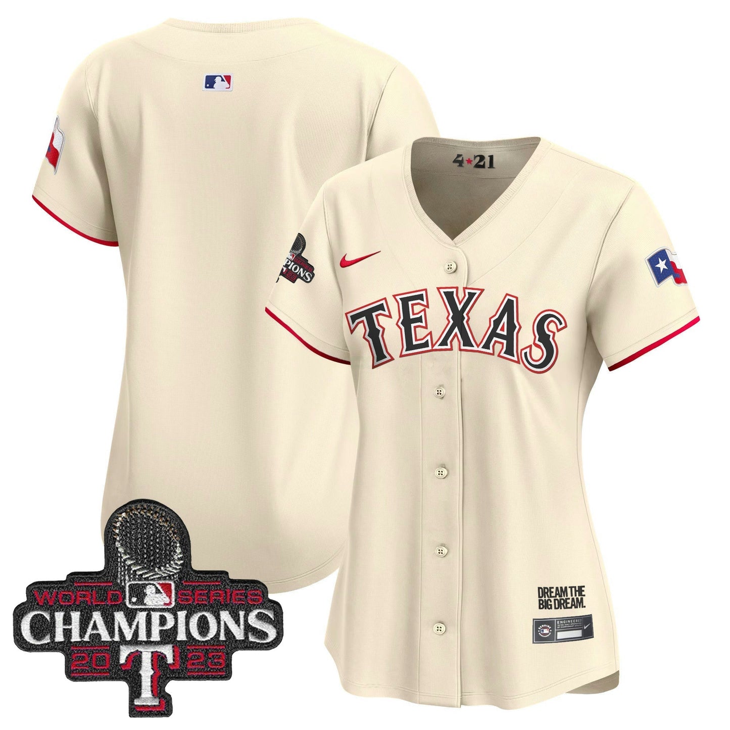 Camisa MLB Women’s Texas 2023 World Series Champions City Connect Vapor Premier Limited Jersey