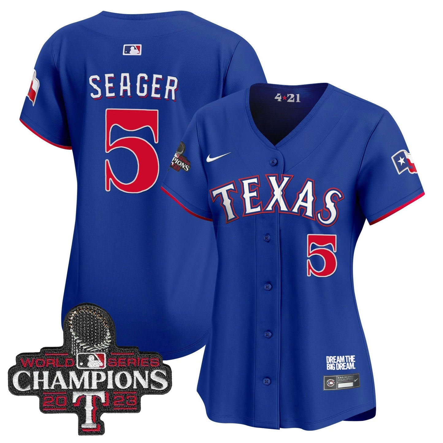 Camisa MLB Women’s Texas 2023 World Series Champions City Connect Vapor Premier Limited Jersey