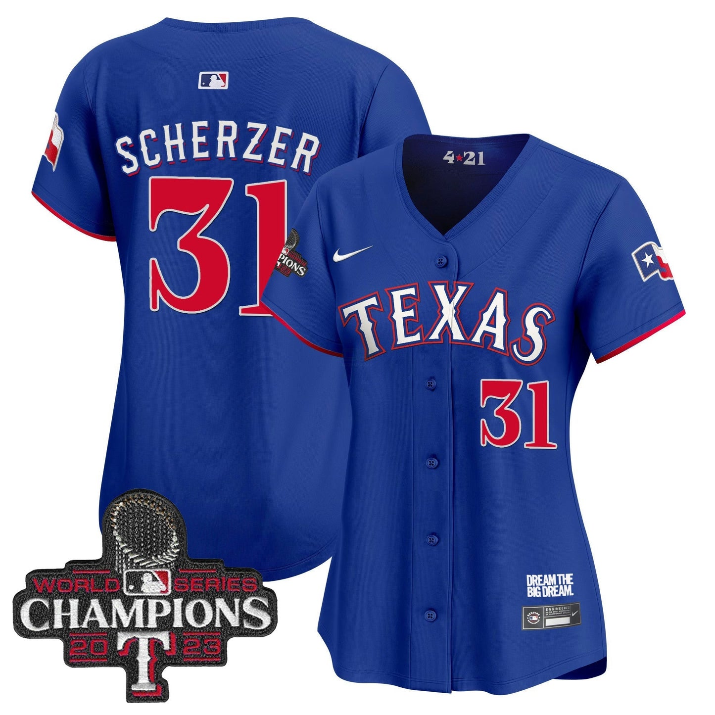 Camisa MLB Women’s Texas 2023 World Series Champions City Connect Vapor Premier Limited Jersey