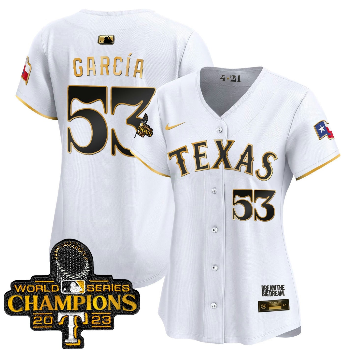 Camisa MLB Women’s Texas 2023 World Series Champions City Connect Vapor Premier Limited Jersey