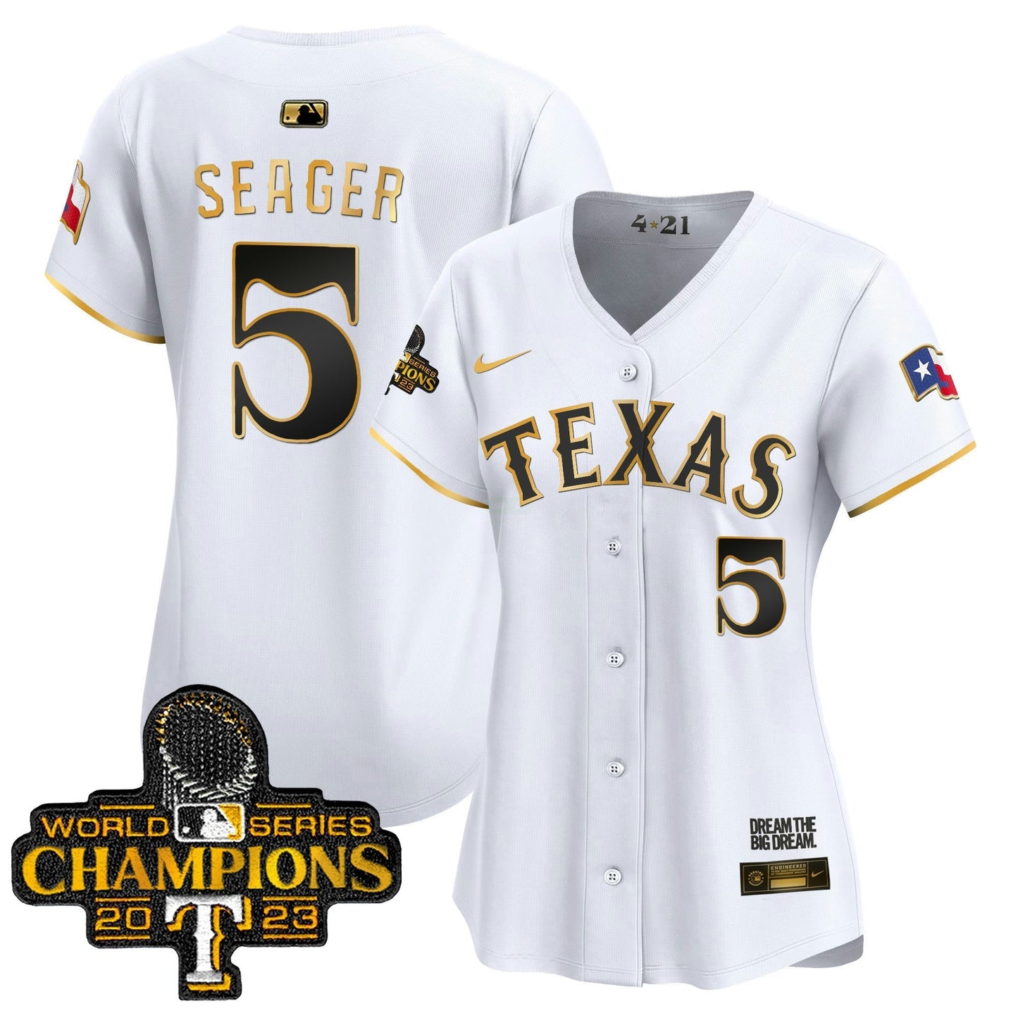 Camisa MLB Women’s Texas 2023 World Series Champions City Connect Vapor Premier Limited Jersey