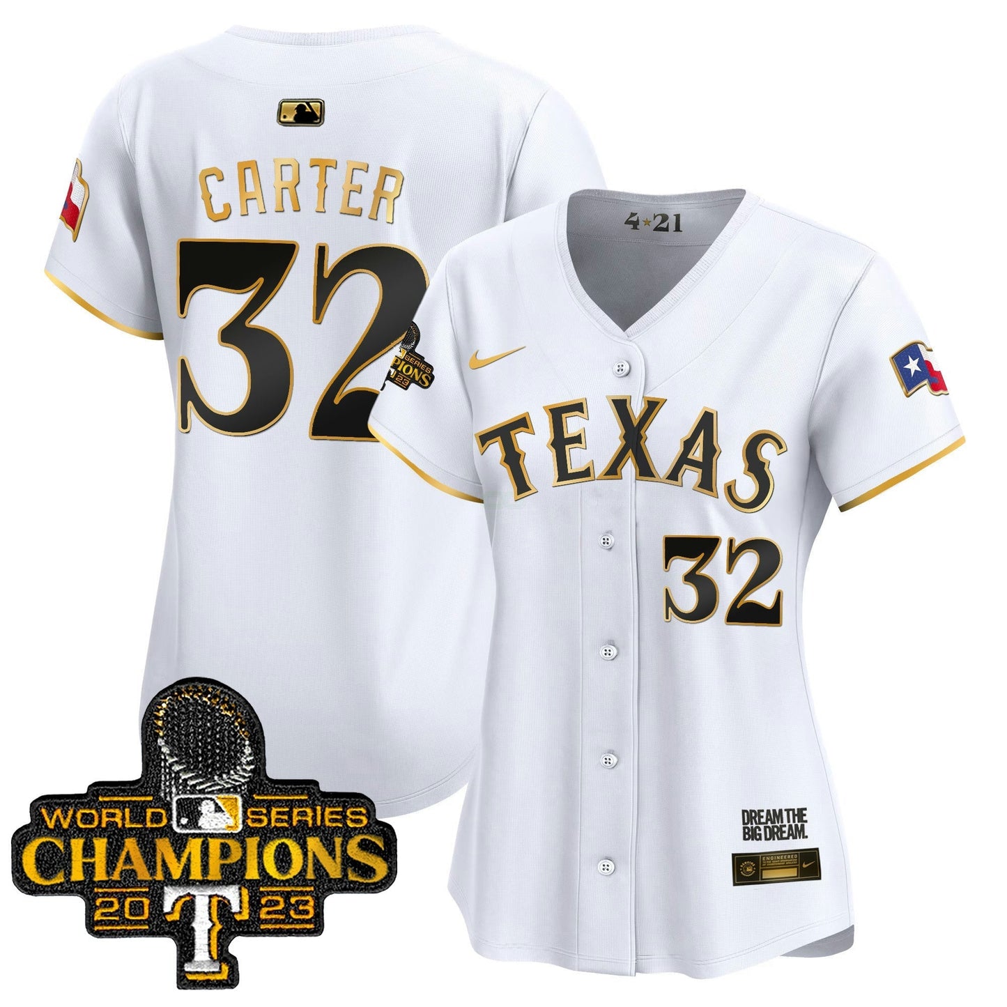 Camisa MLB Women’s Texas 2023 World Series Champions City Connect Vapor Premier Limited Jersey